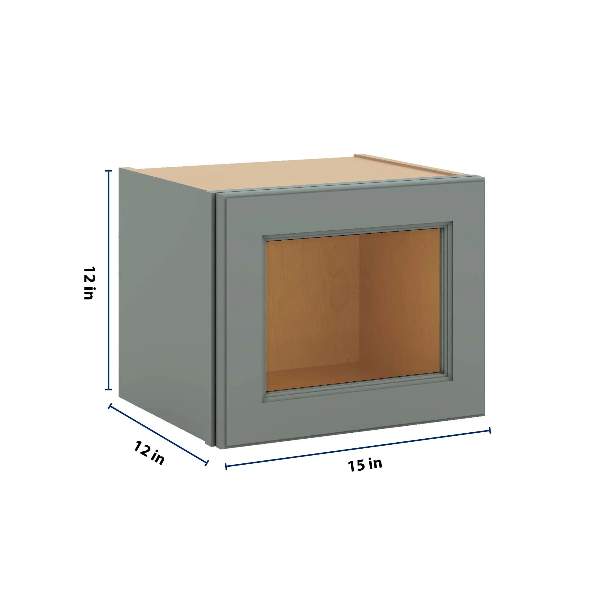 J&K Sage E3 Wall Glass Cabinet - 15" W x 12" H (No Glass Insert)