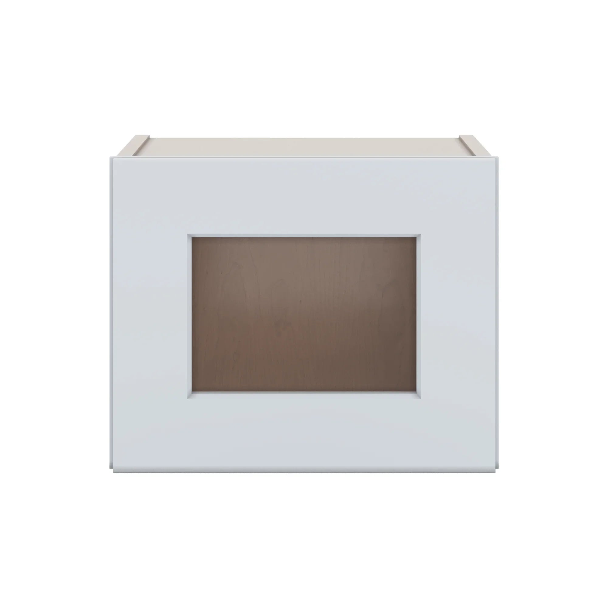 J&K White Shaker S8 Wall Glass Cabinet   15" W x 12" H (No Glass Insert)