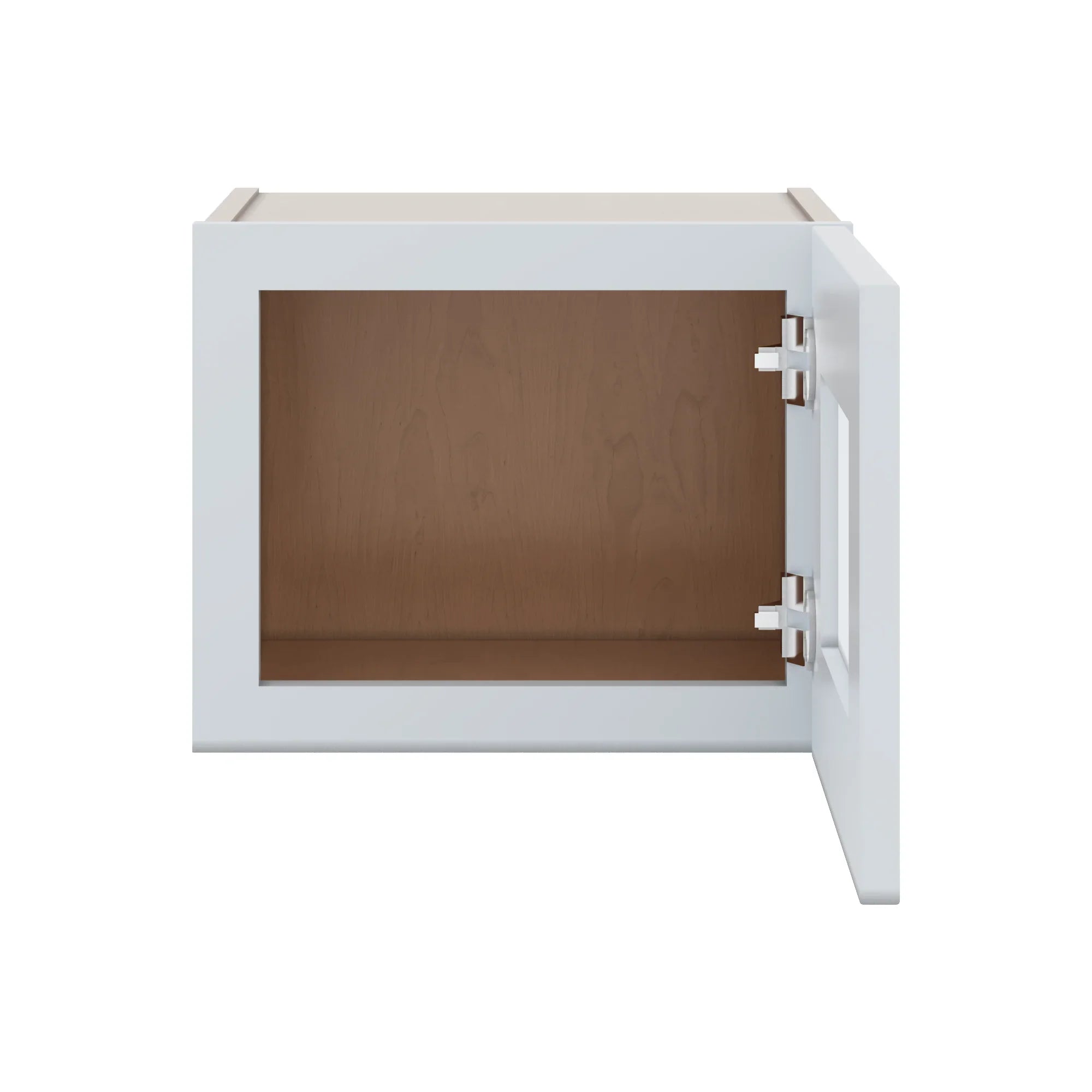 J&K White Shaker S8 Wall Glass Cabinet   15" W x 12" H (No Glass Insert)
