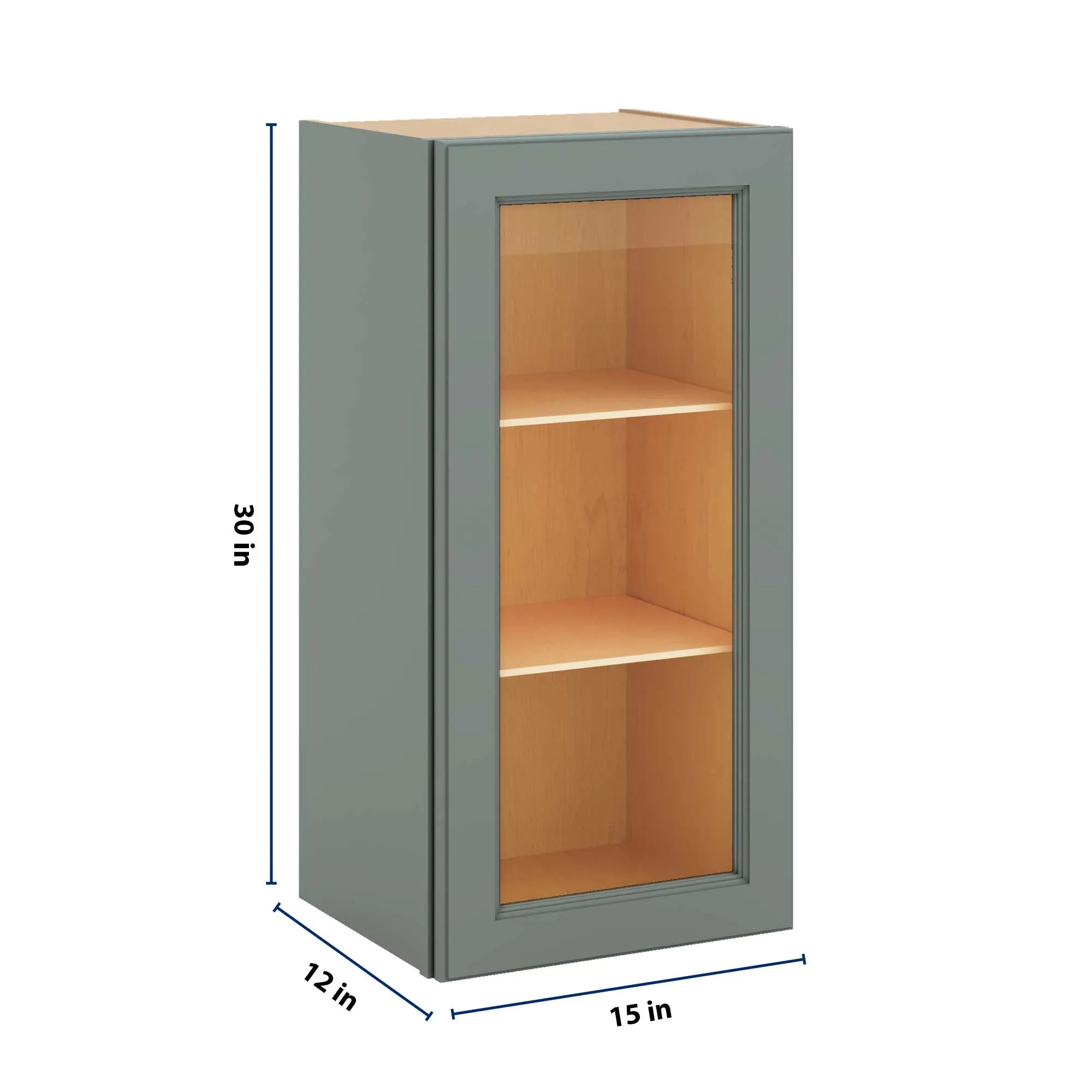 J&K Sage E3 Wall Glass Cabinet - 15" W x 30" H (No Glass Insert)