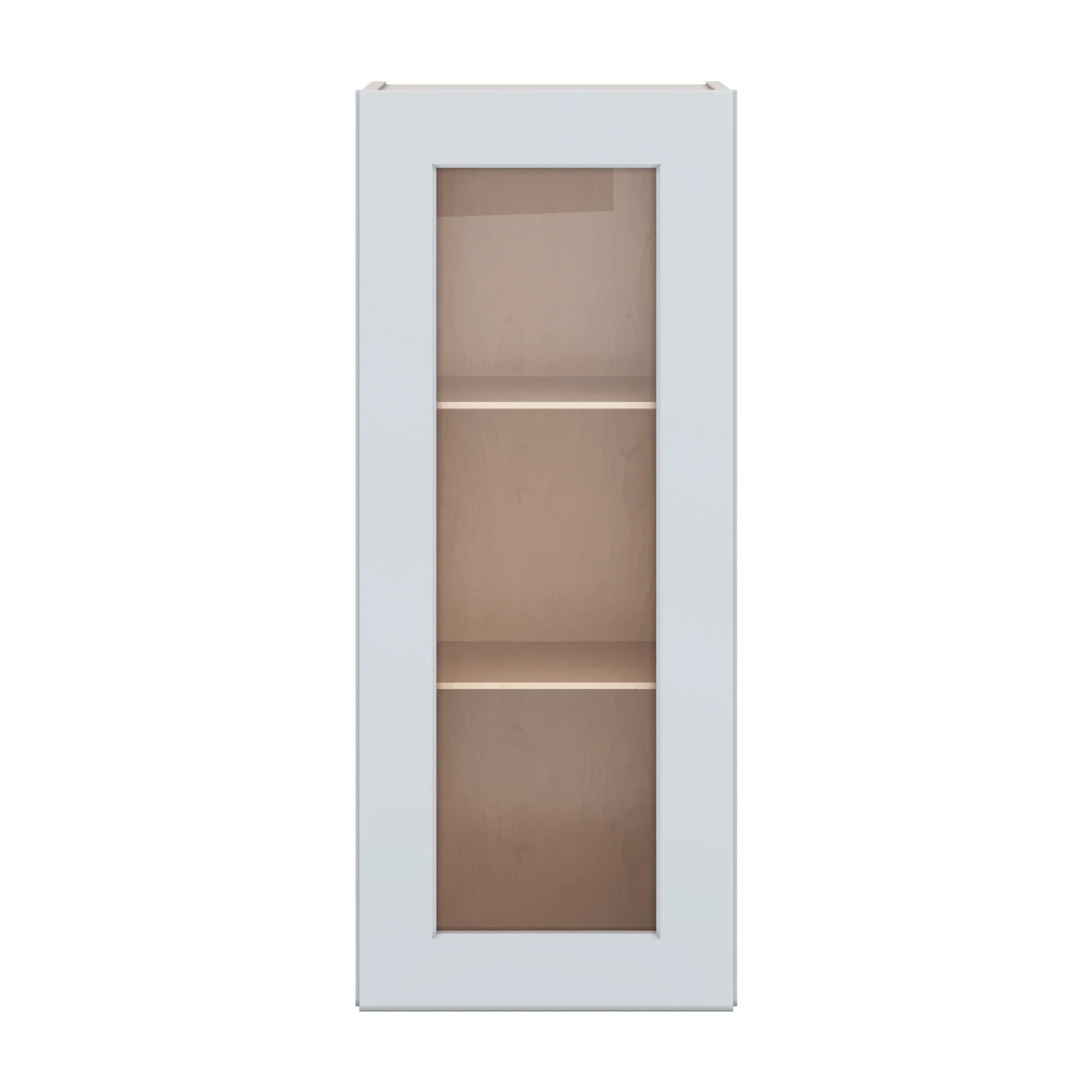 J&K White Shaker S8 Wall Glass Cabinet   15" W x 36" H (No Glass Insert)