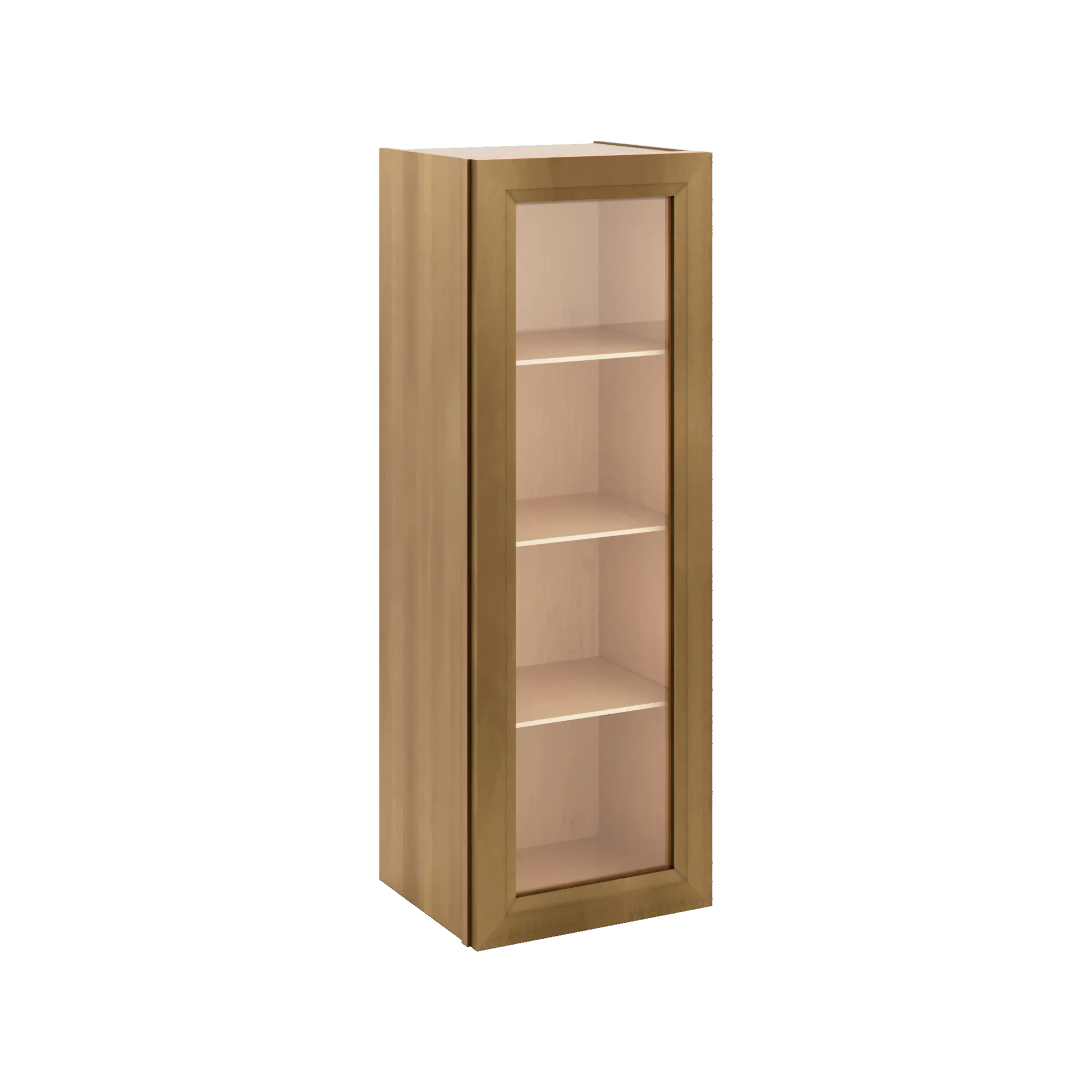 J&K Butterscotch B8 Wall Glass Cabinet - 15" W x 42" H (No Glass Insert)
