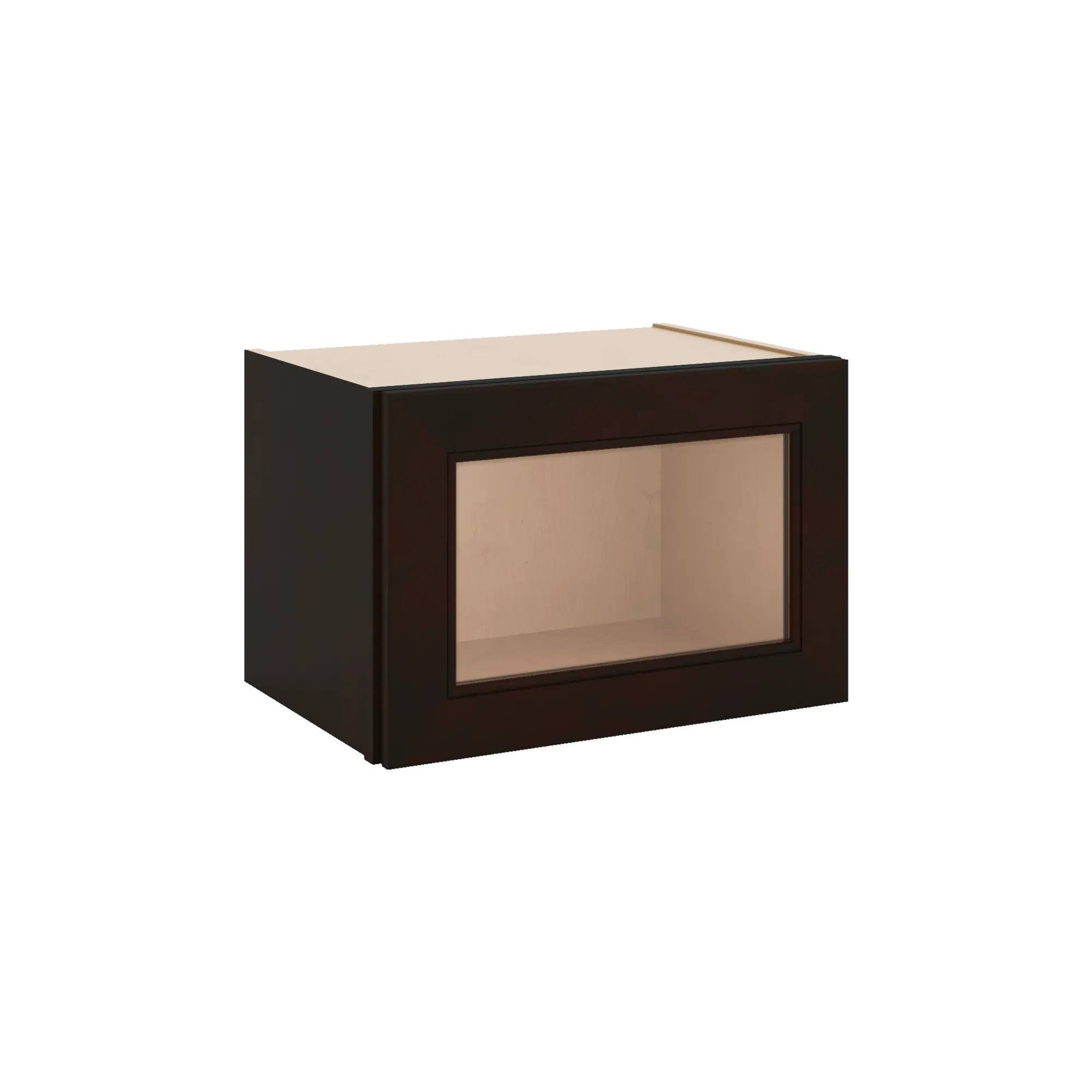 J&K Espresso K8 Wall Glass Cabinet - 18" W x 12" H (No Glass Insert)