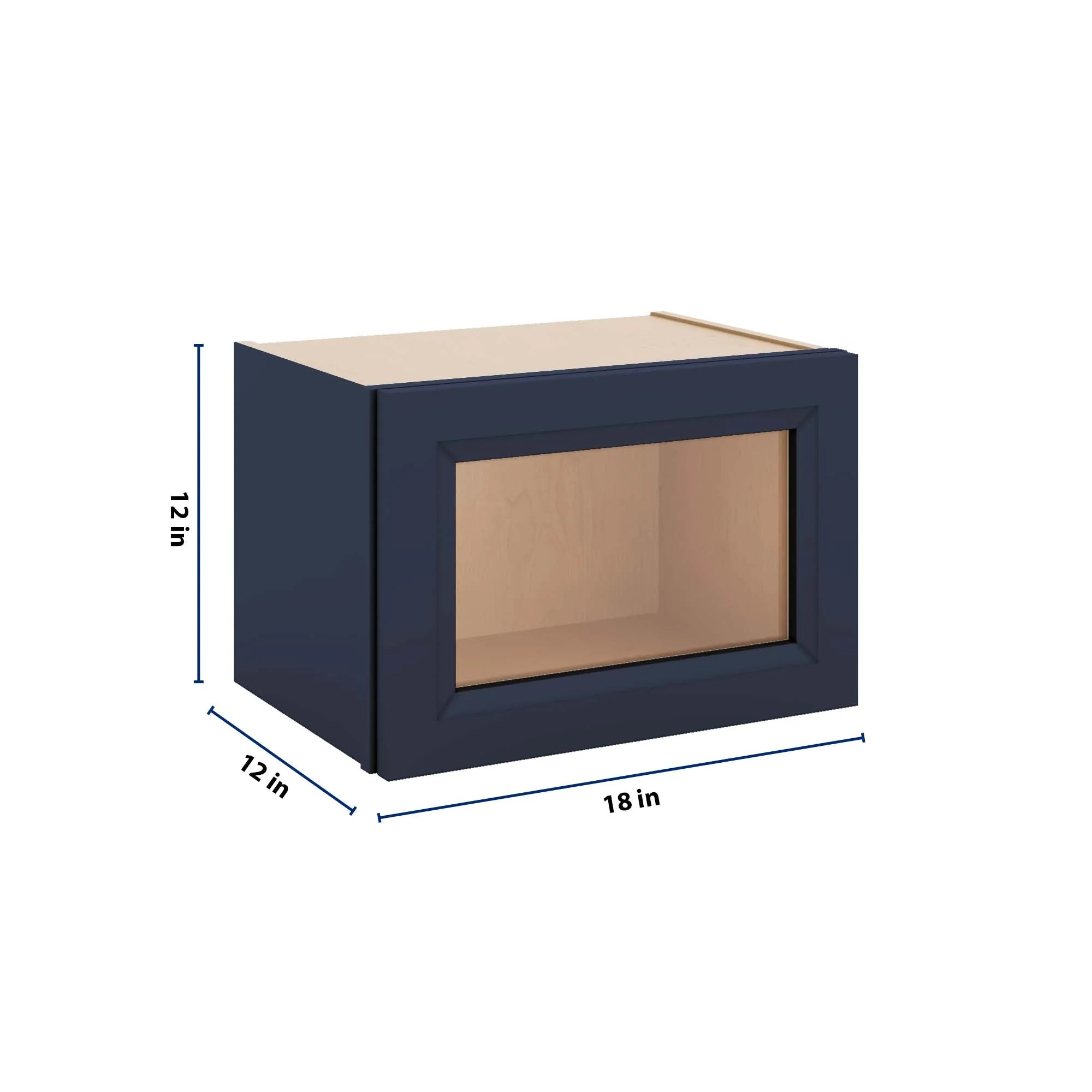 J&K Naval B7 Wall Glass Cabinet - 18" W x 12" H (No Glass Insert)