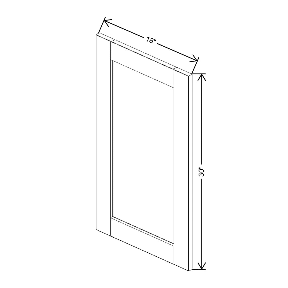 J&K White Shaker S8 Dummy Insert Door Panel 18" W x 30" H