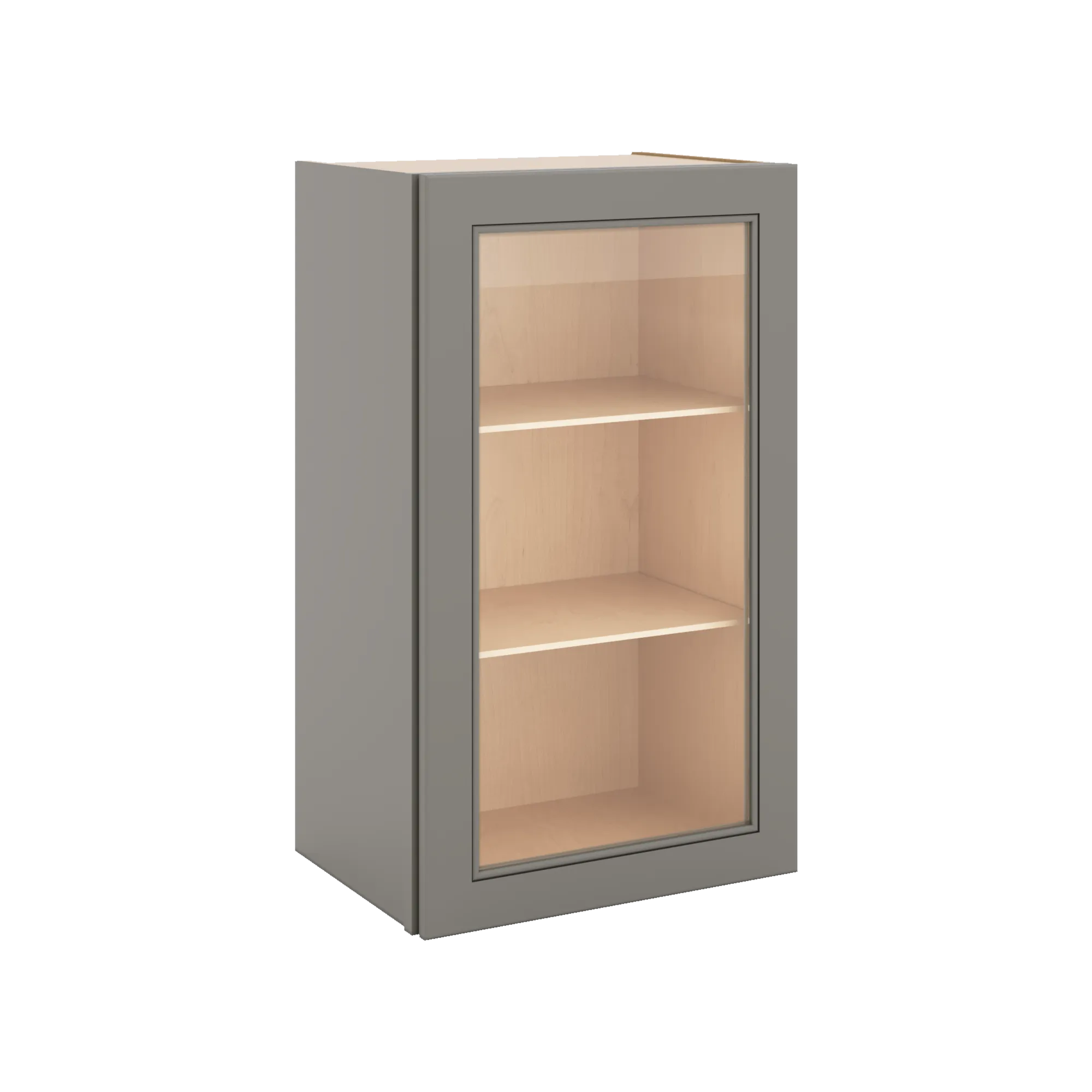 J&K Greige K3 Wall Glass Cabinet - 18" W x 30" H (No Glass Insert)