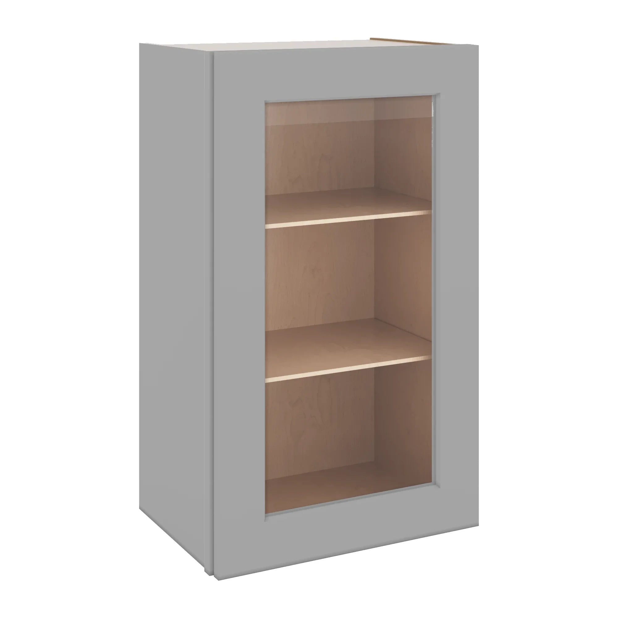 J&K Castle Grey S5 Wall Glass Cabinet - 18" W x 30" H (No Glass Insert)