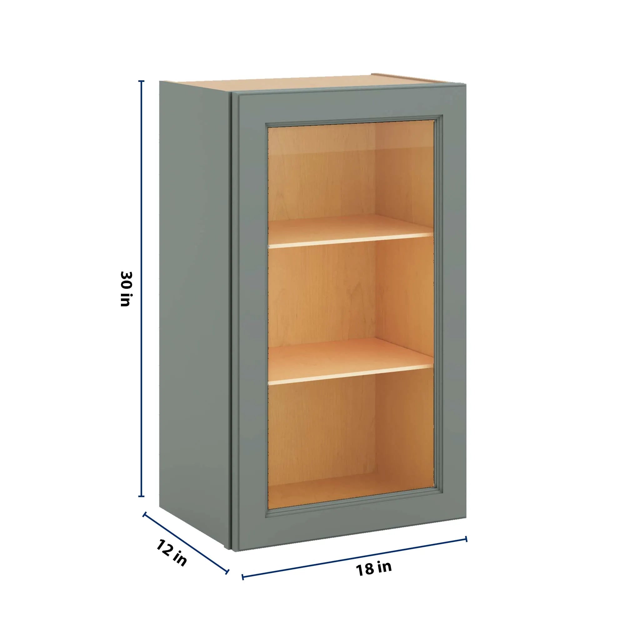 J&K Sage E3 Wall Glass Cabinet - 18" W x 30" H (No Glass Insert)