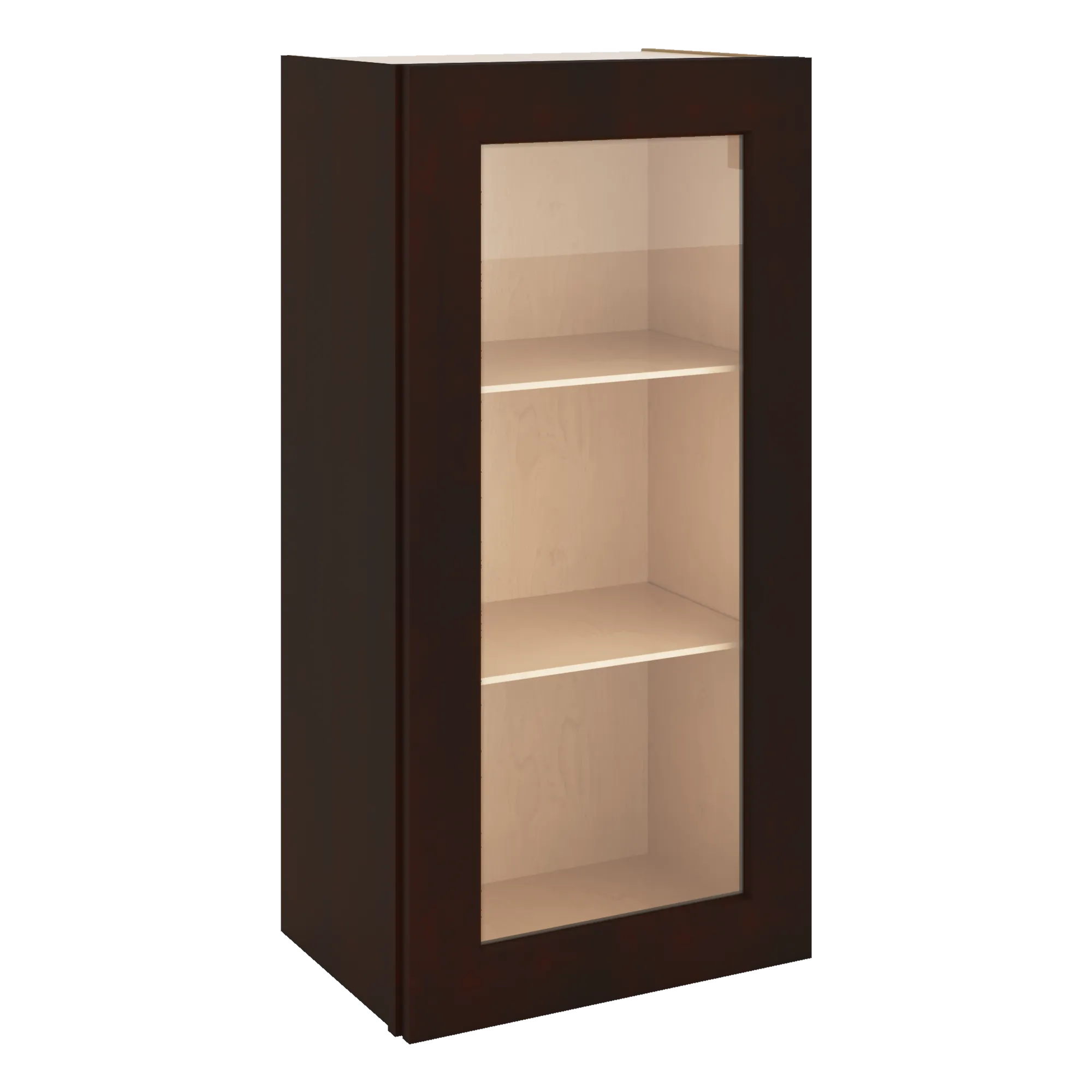 J&K Java Coffee S1 Wall Glass Cabinet - 18" W x 36" H (No Glass Insert)