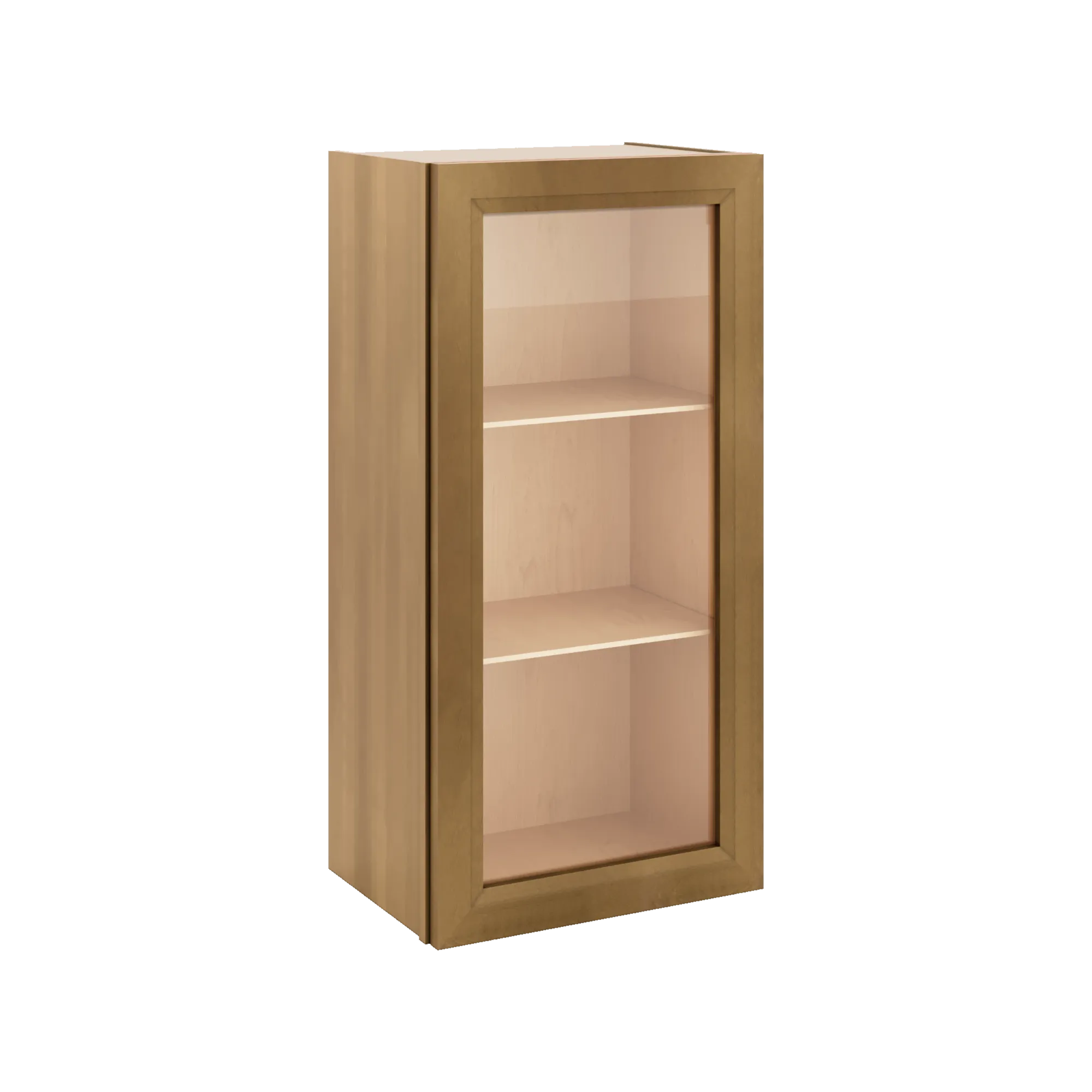 J&K Butterscotch B8 Wall Glass Cabinet - 18" W x 36" H (No Glass Insert)