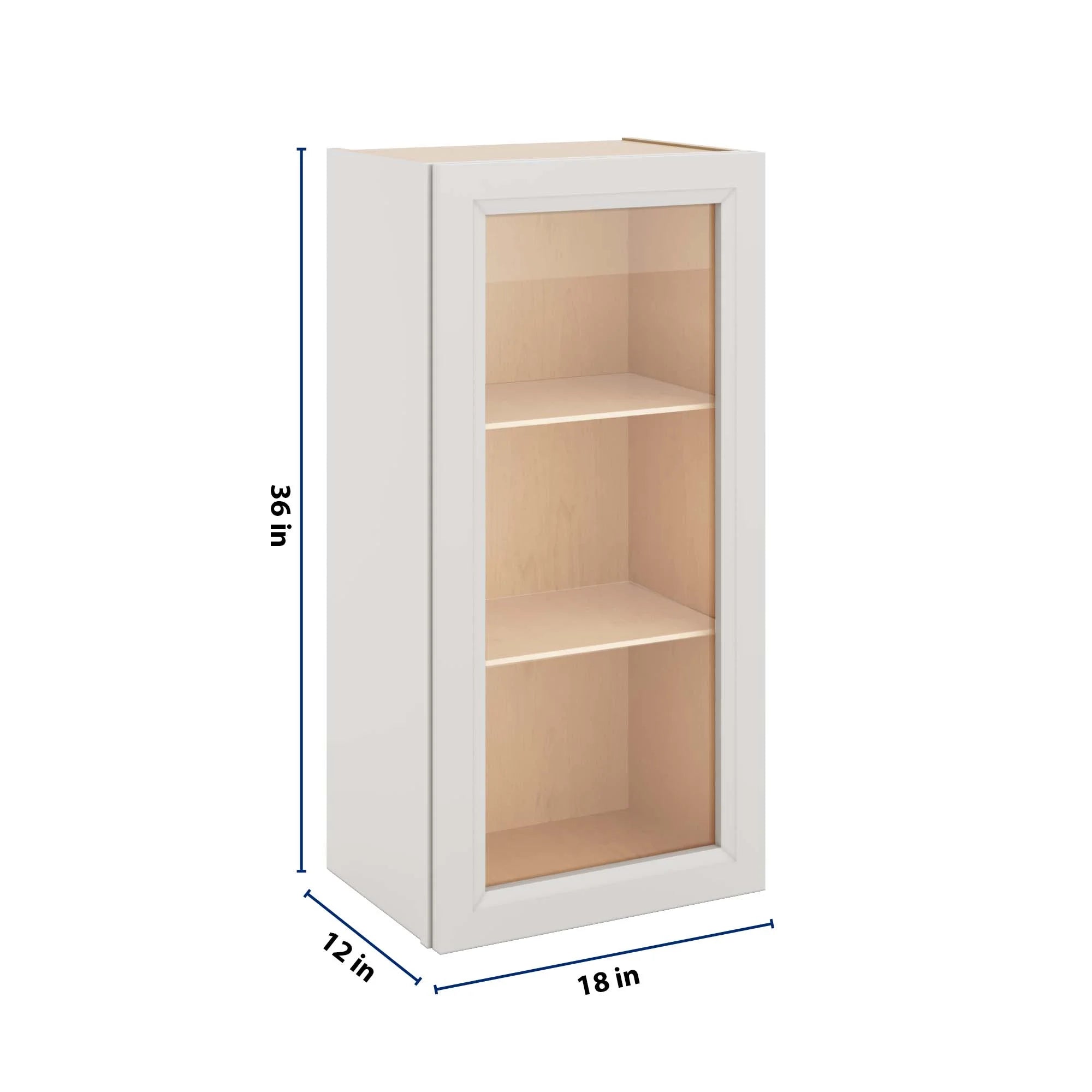 J&K Pure B5 Wall Glass Cabinet - 18" W x 36" H (No Glass Insert)