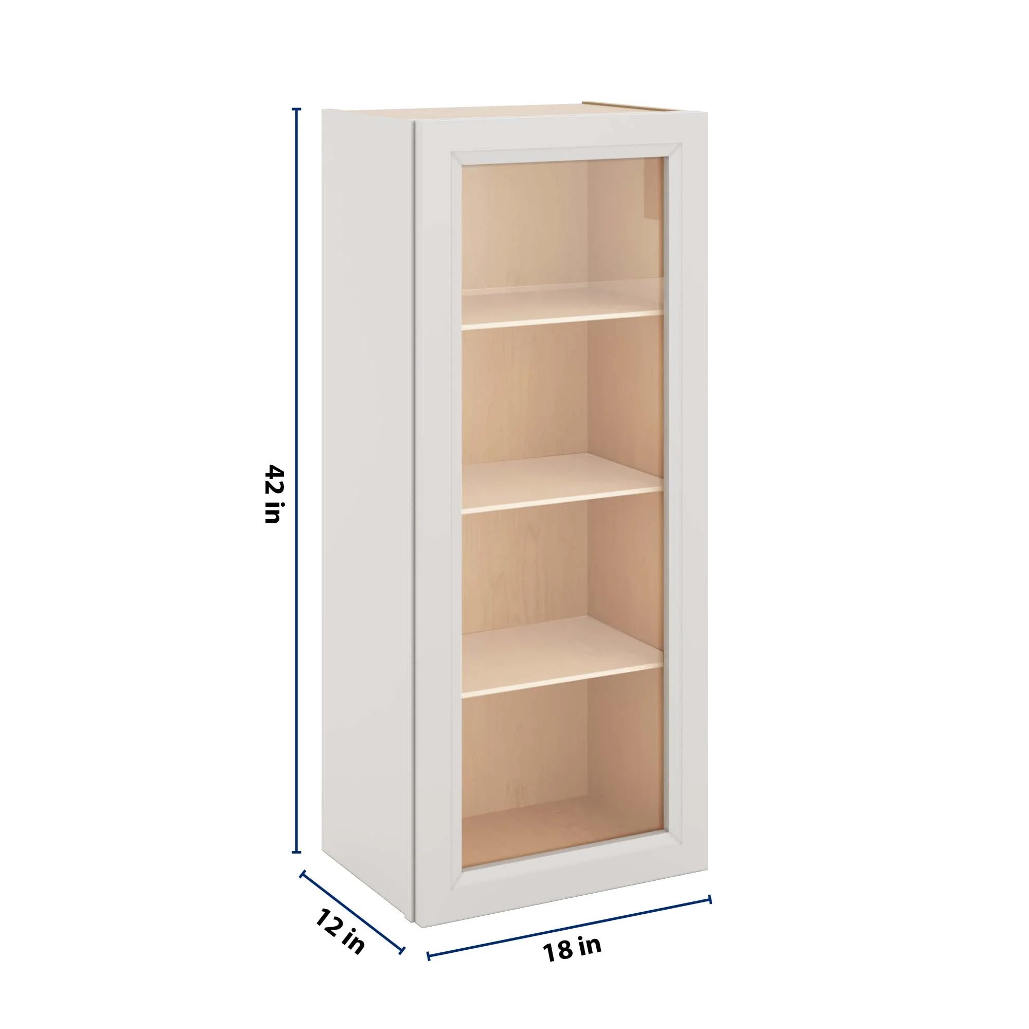 J&K Pure B5 Wall Glass Cabinet - 18" W x 42" H (No Glass Insert)