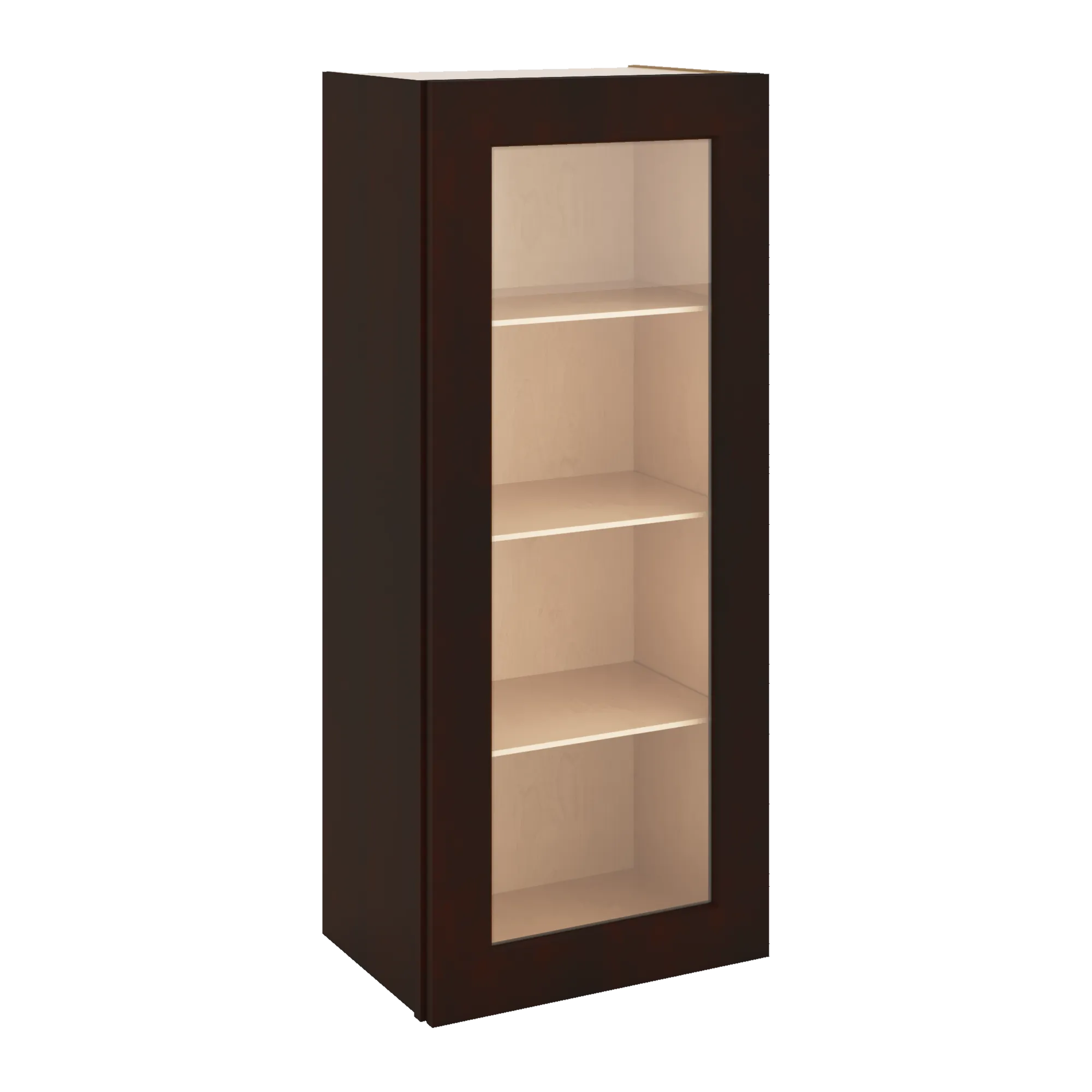 J&K Java Coffee S1 Wall Glass Cabinet - 18" W x 42" H (No Glass Insert)