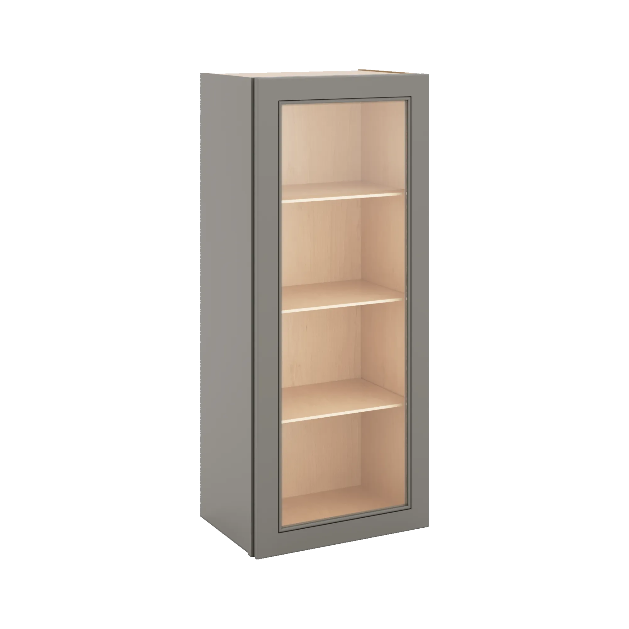 J&K Greige K3 Wall Glass Cabinet - 18" W x 42" H (No Glass Insert)