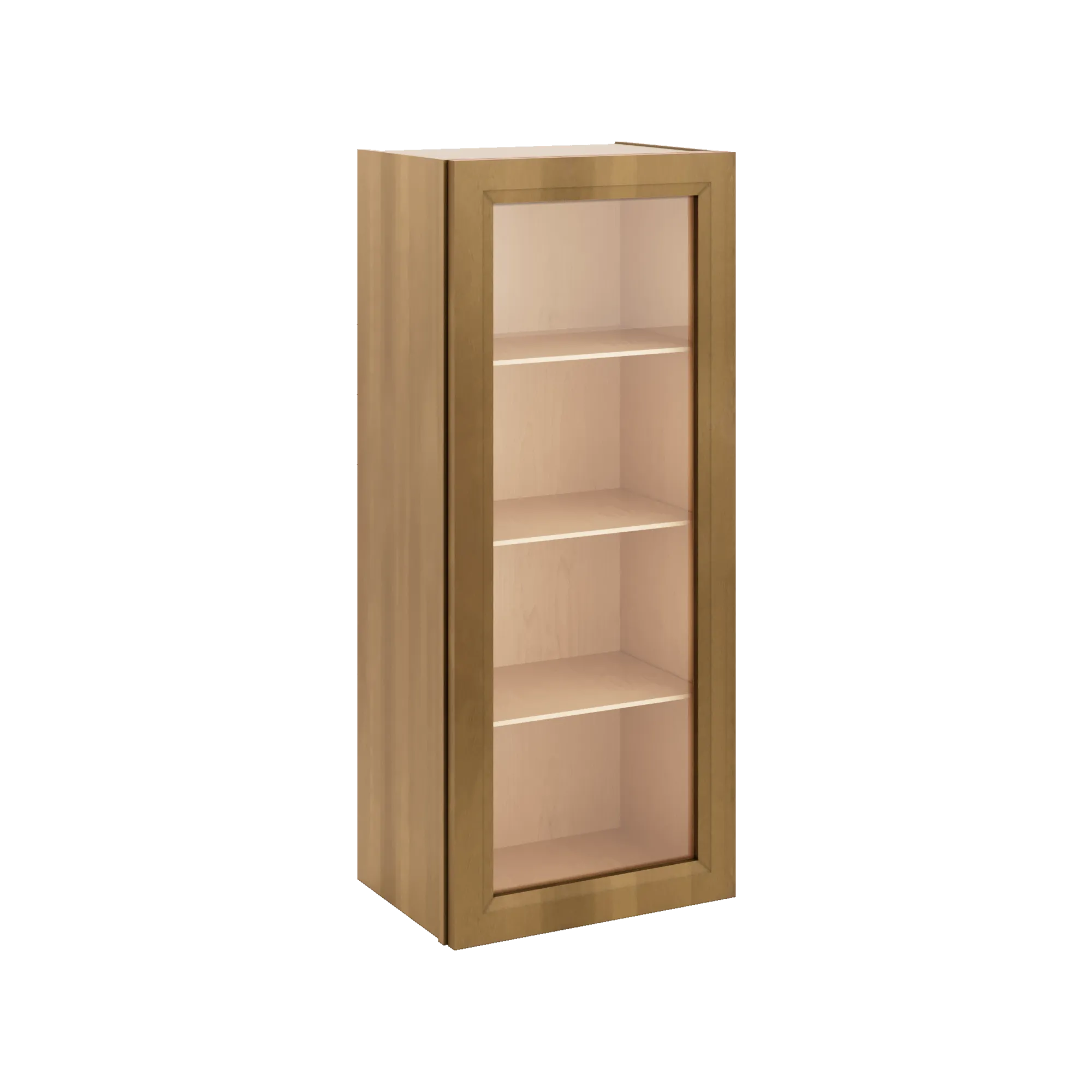J&K Butterscotch B8 Wall Glass Cabinet - 18" W x 42" H (No Glass Insert)