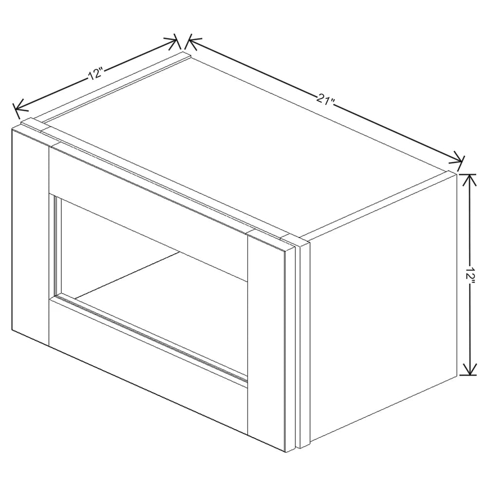 J&K Naval B7 Wall Glass Cabinet - 21" W x 12" H (No Glass Insert)