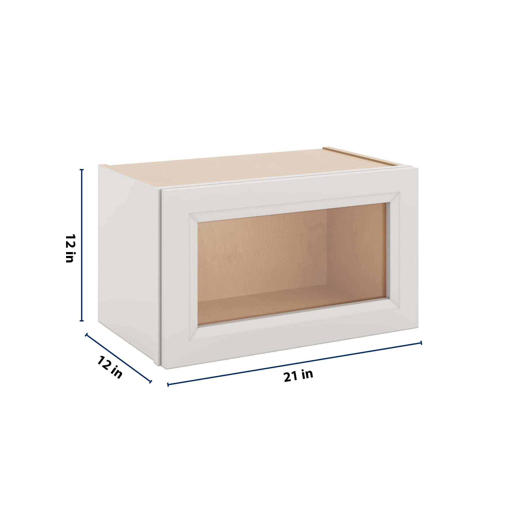 J&K Pure B5 Wall Glass Cabinet - 21" W x 12" H (No Glass Insert)