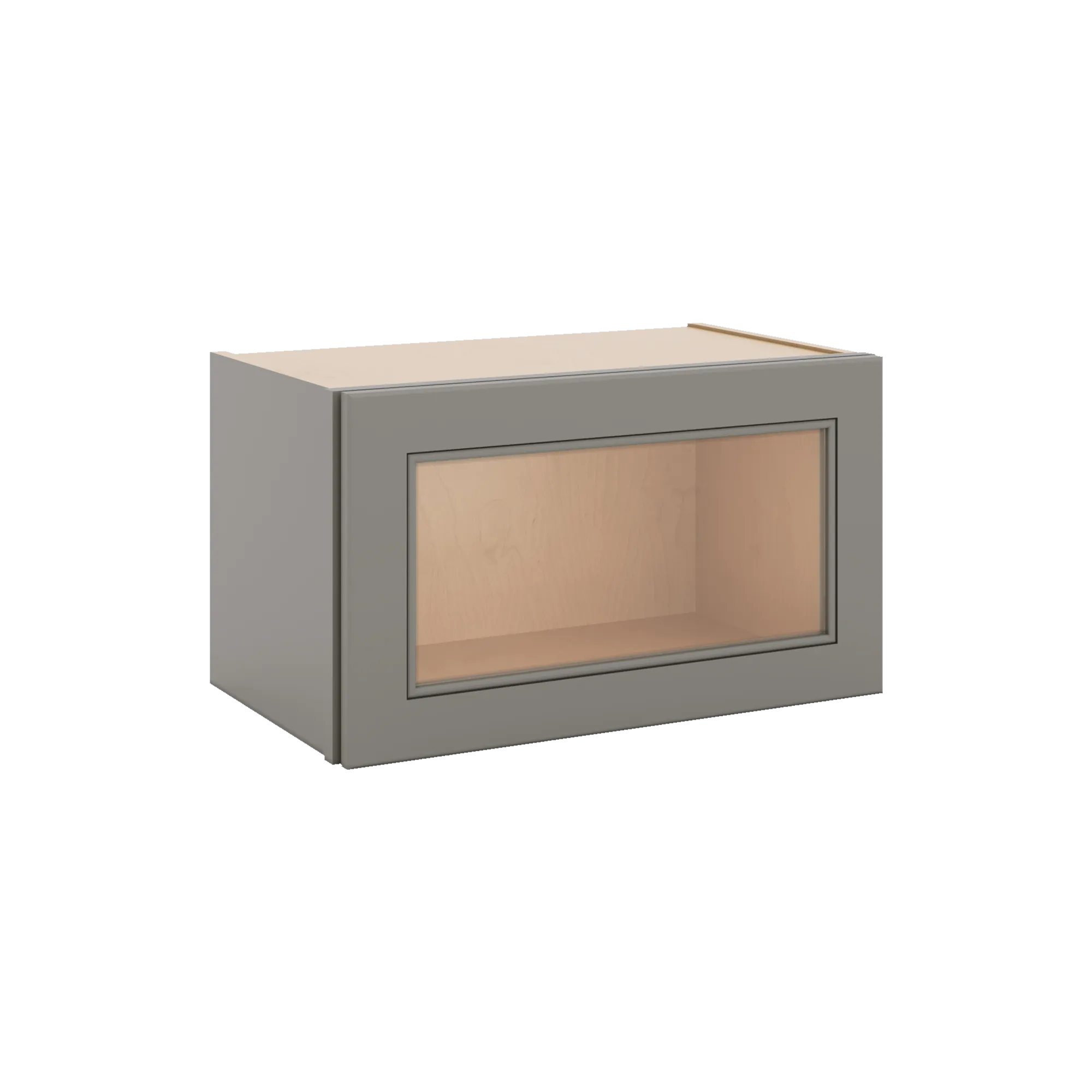 J&K Greige K3 Wall Glass Cabinet - 21" W x 12" H (No Glass Insert)