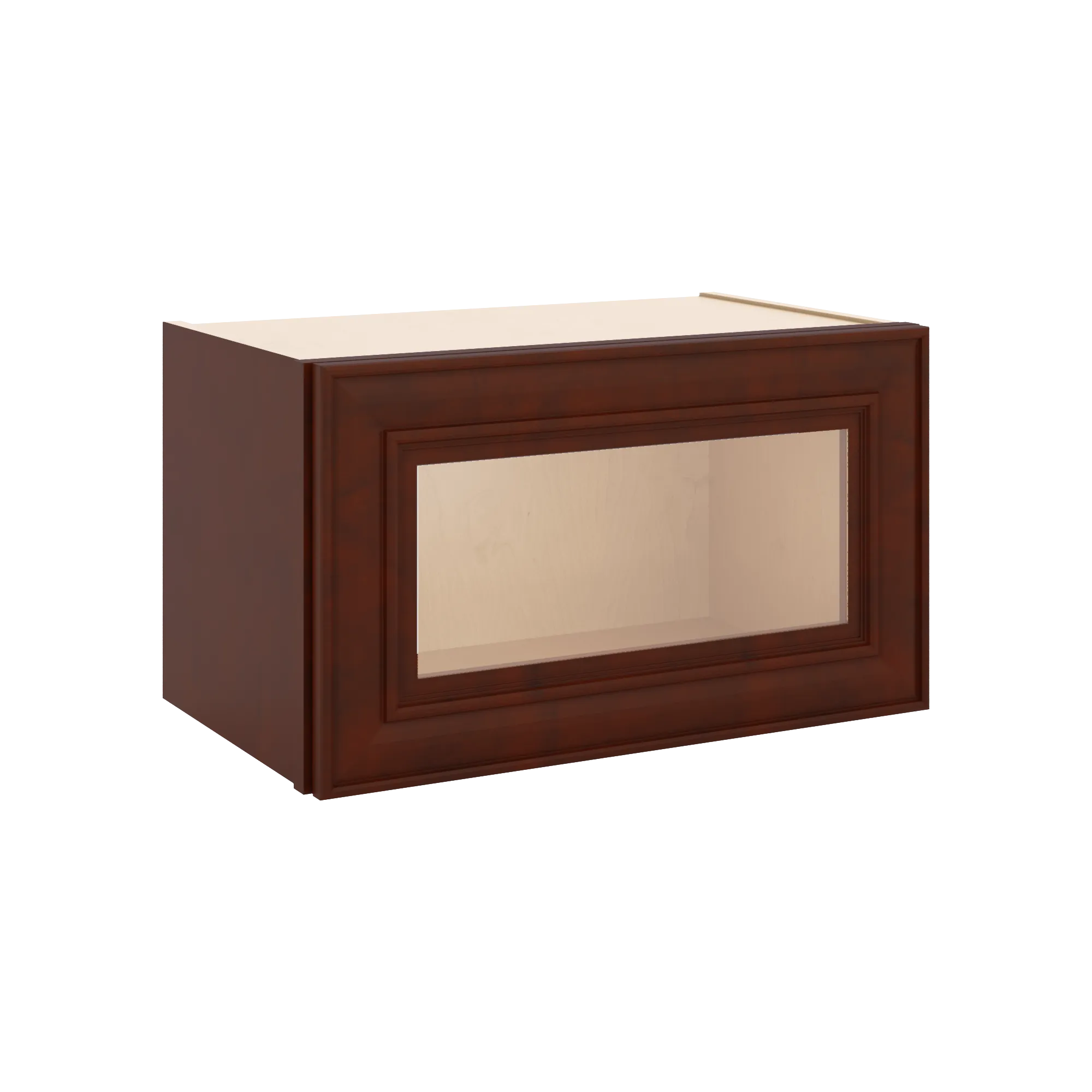 J&K Mahogany J5 Wall Glass Cabinet - 21" W x 12" H (No Glass Insert)