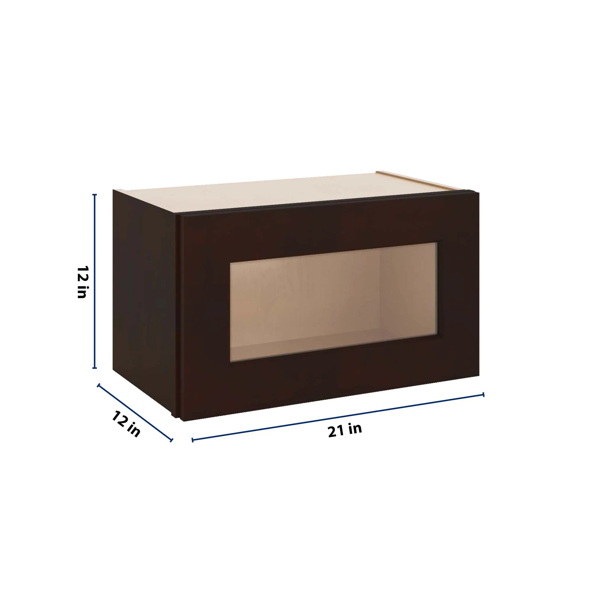 J&K Java Coffee S1 Wall Glass Cabinet - 21" W x 12" H (No Glass Insert)