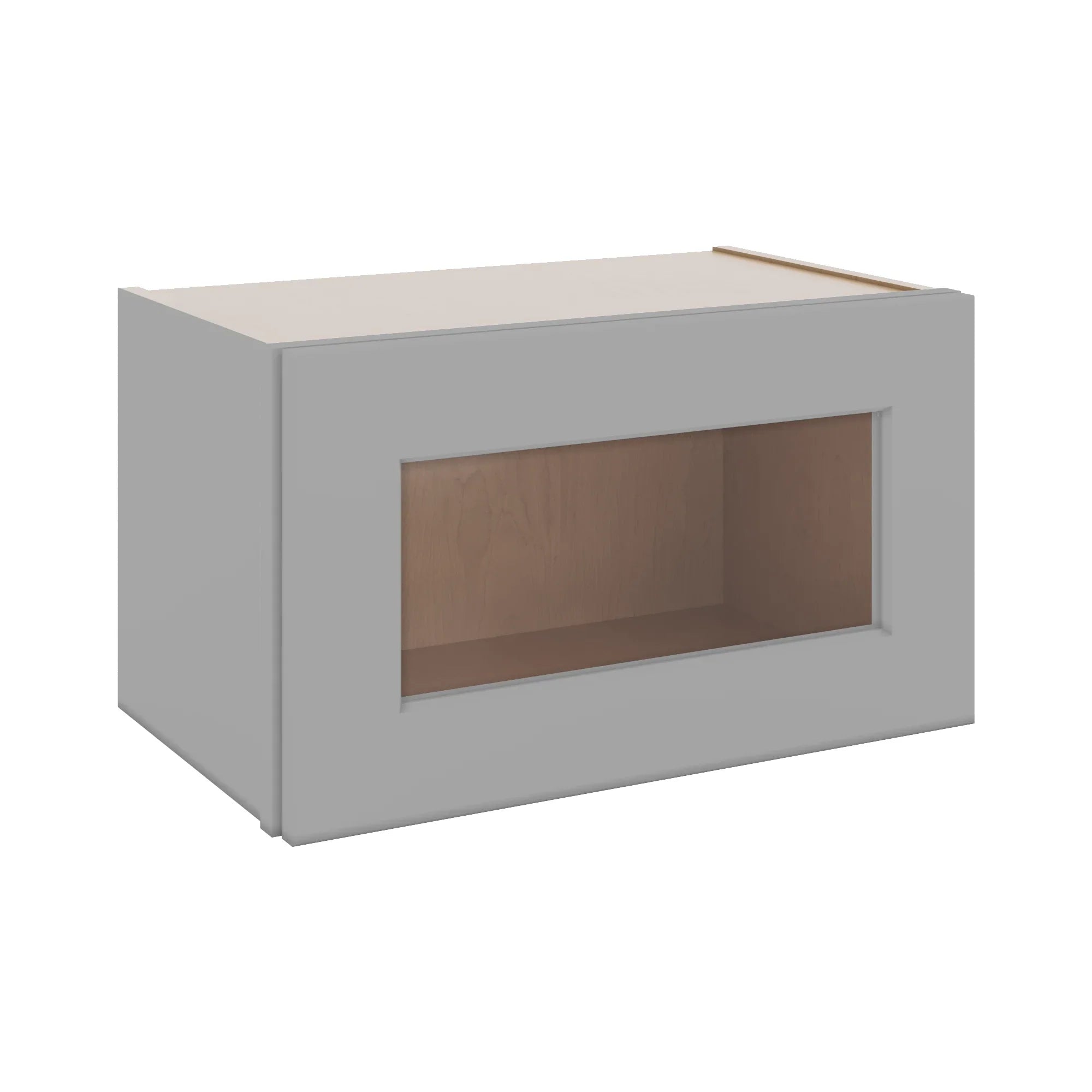 J&K Castle Grey S5 Wall Glass Cabinet - 21" W x 12" H (No Glass Insert)
