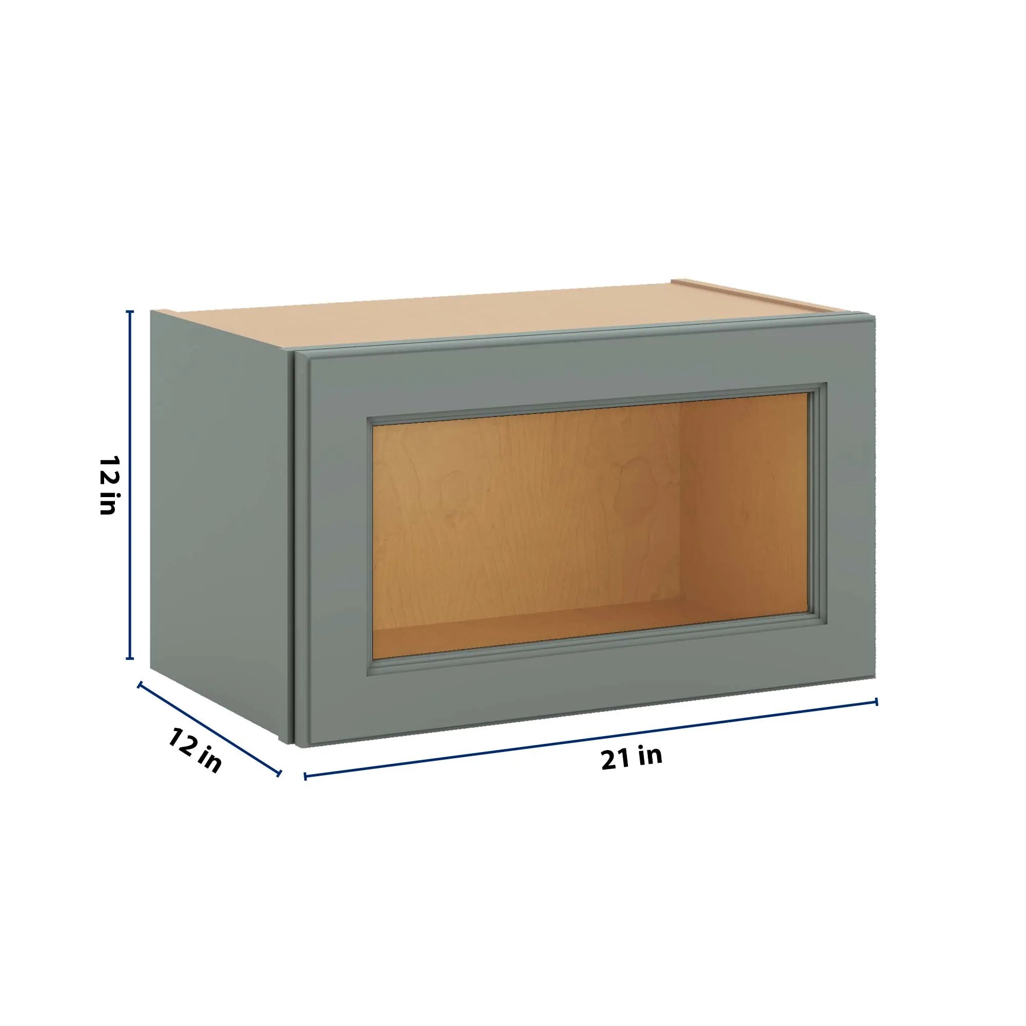 J&K Sage E3 Wall Glass Cabinet - 21" W x 12" H (No Glass Insert)