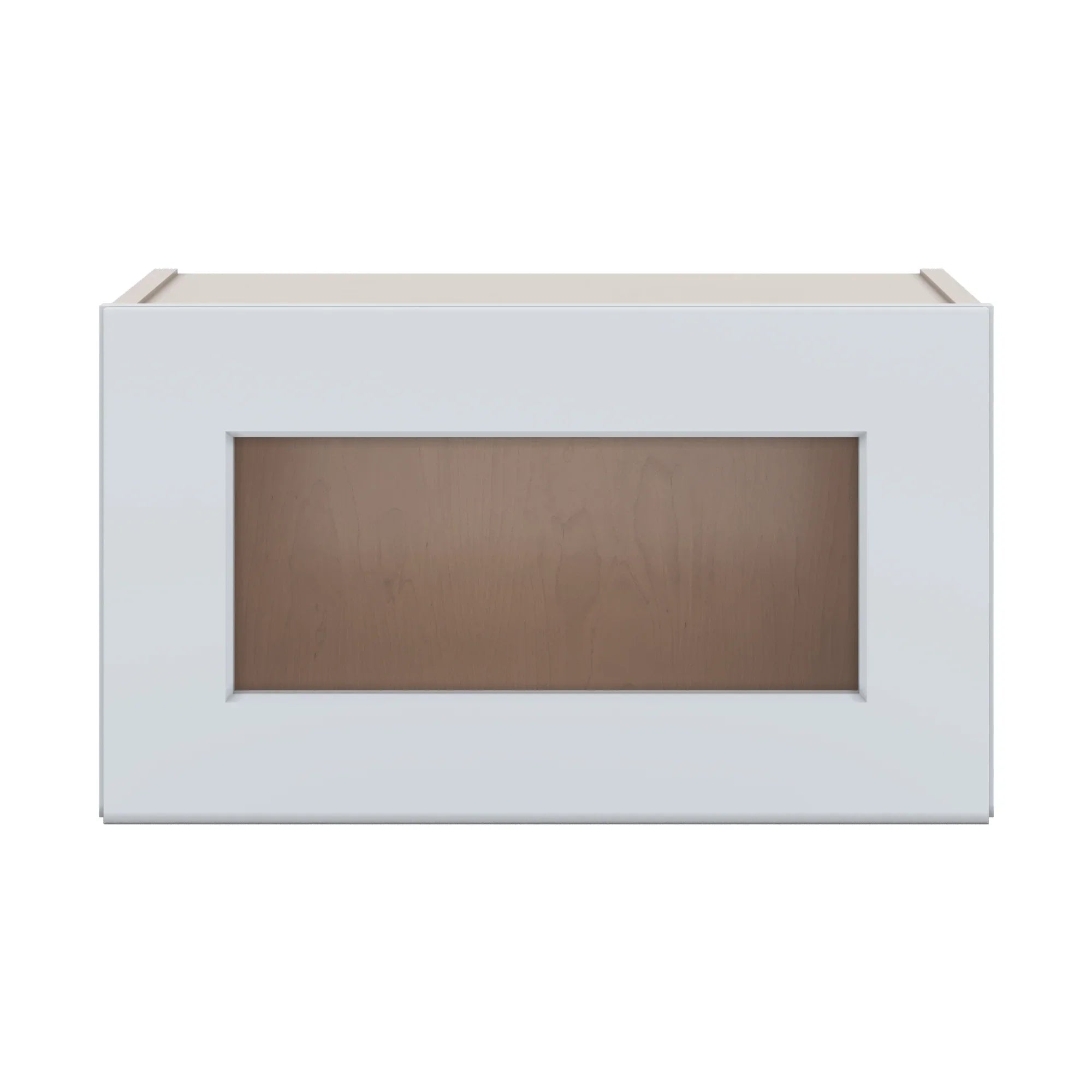 J&K White Shaker S8 Wall Glass Cabinet   21" W x 12" H (No Glass Insert)