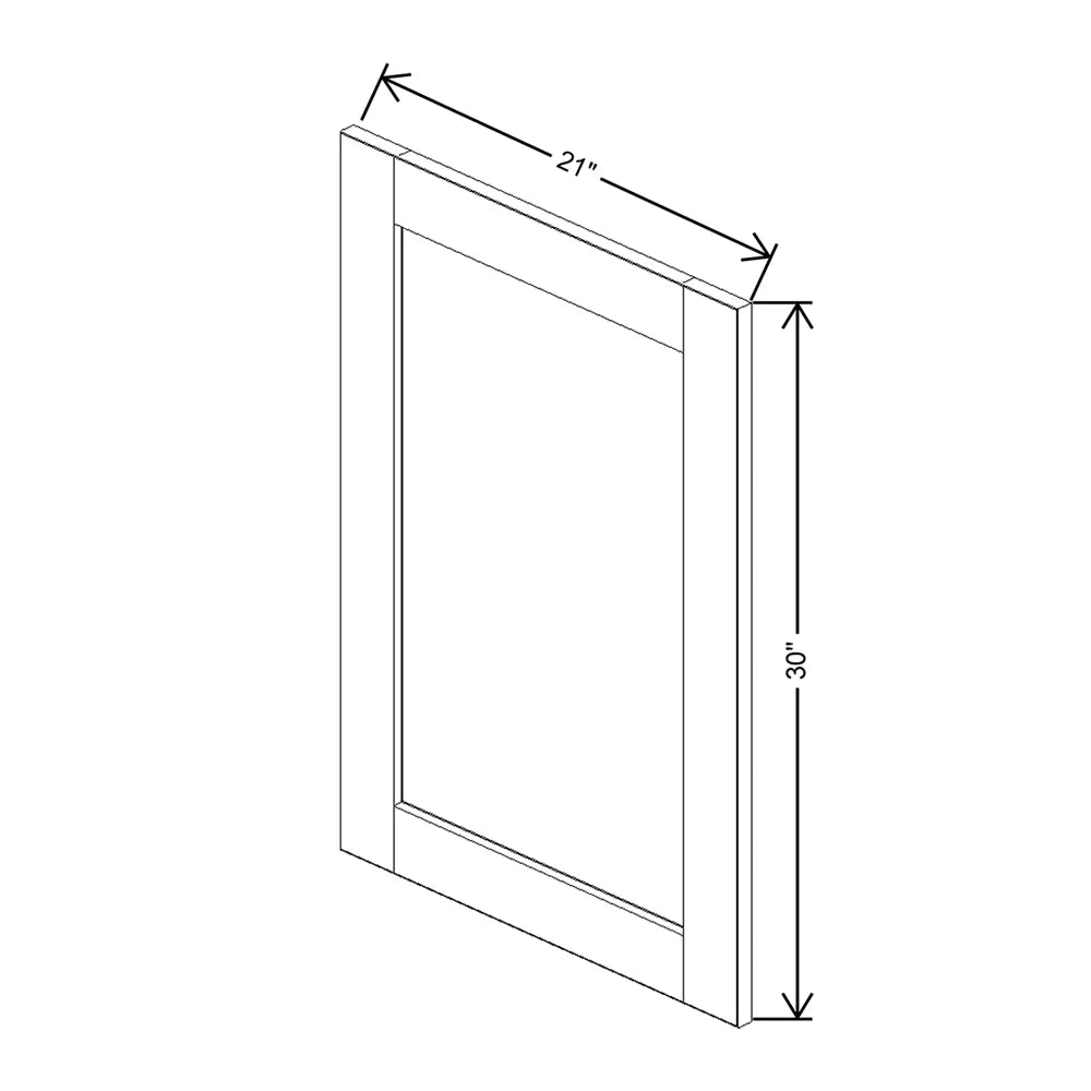 J&K White Shaker S8 Dummy Insert Door Panel 21" W x 30" H