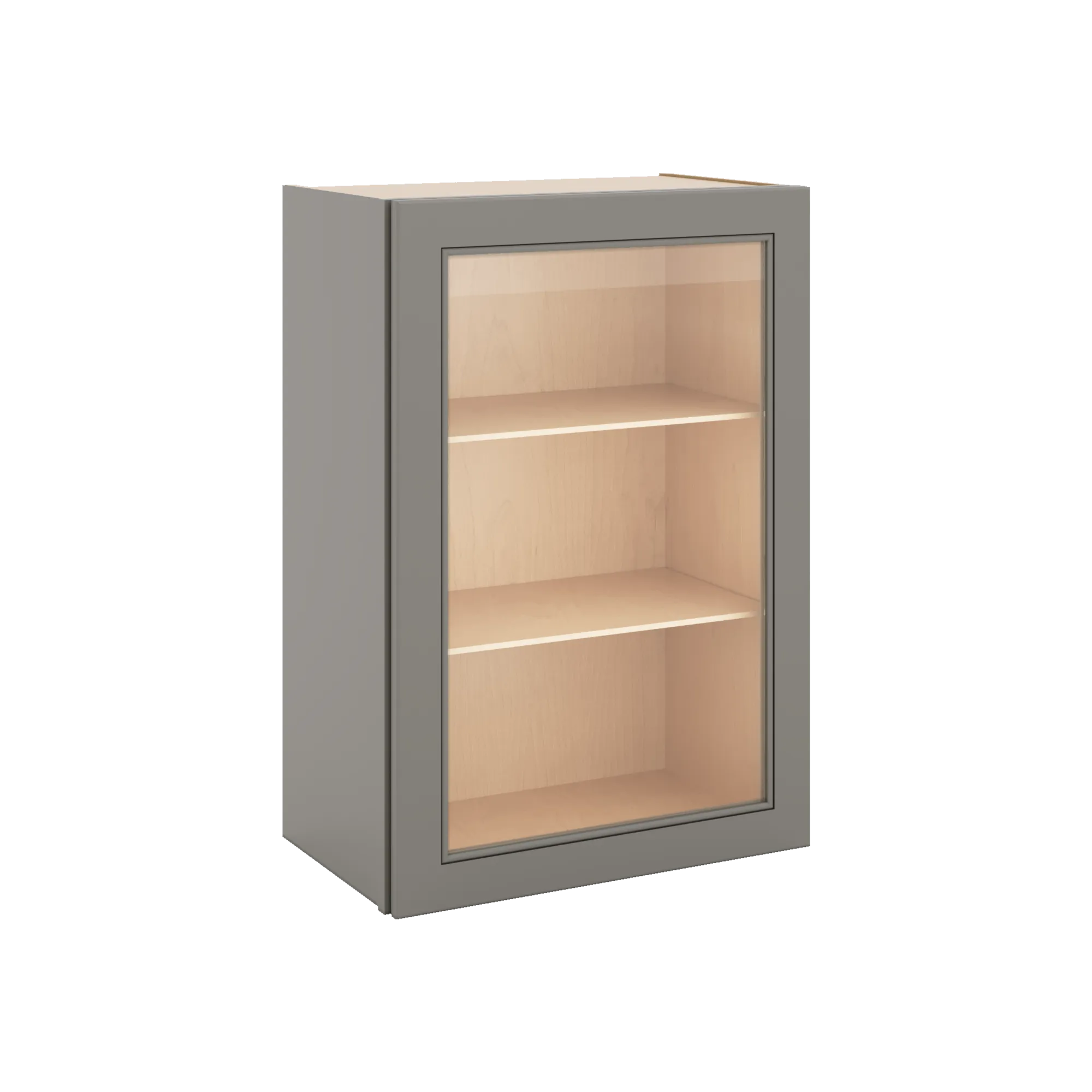 J&K Greige K3 Wall Glass Cabinet - 21" W x 30" H (No Glass Insert)