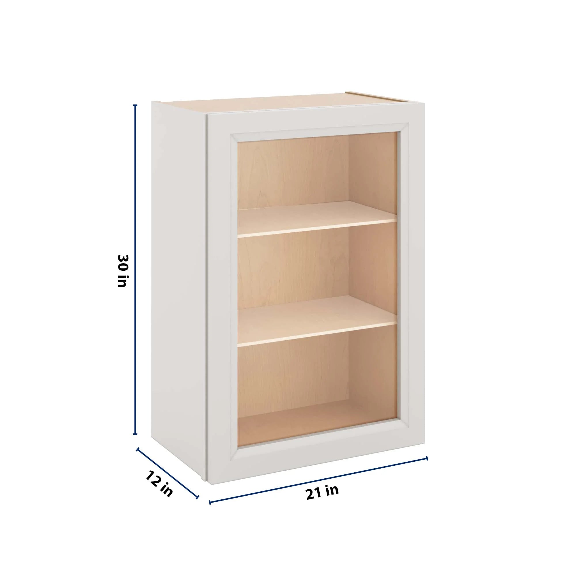 J&K Pure B5 Wall Glass Cabinet - 21" W x 30" H (No Glass Insert)