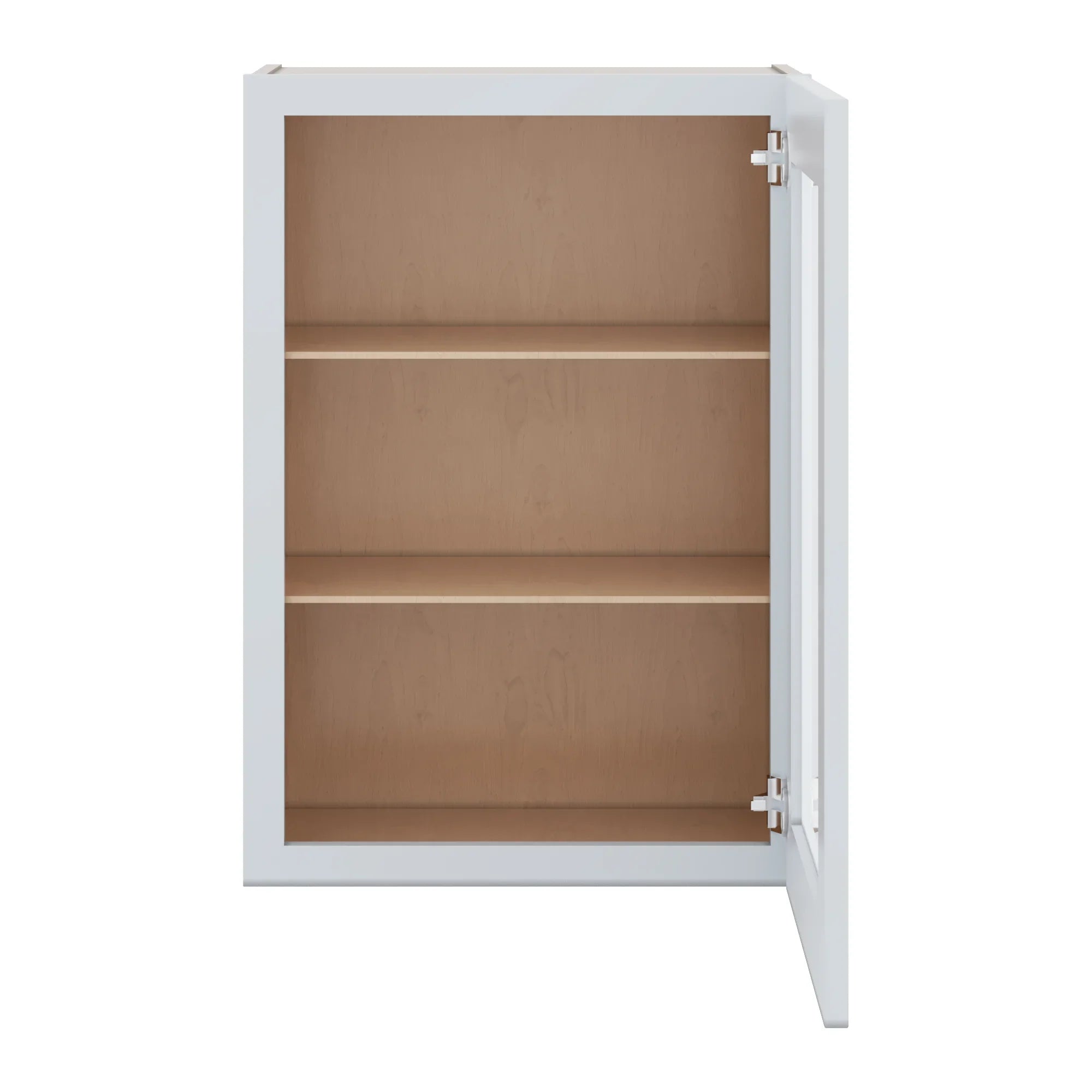 J&K White Shaker S8 Wall Glass Cabinet   21" W x 30" H (No Glass Insert)