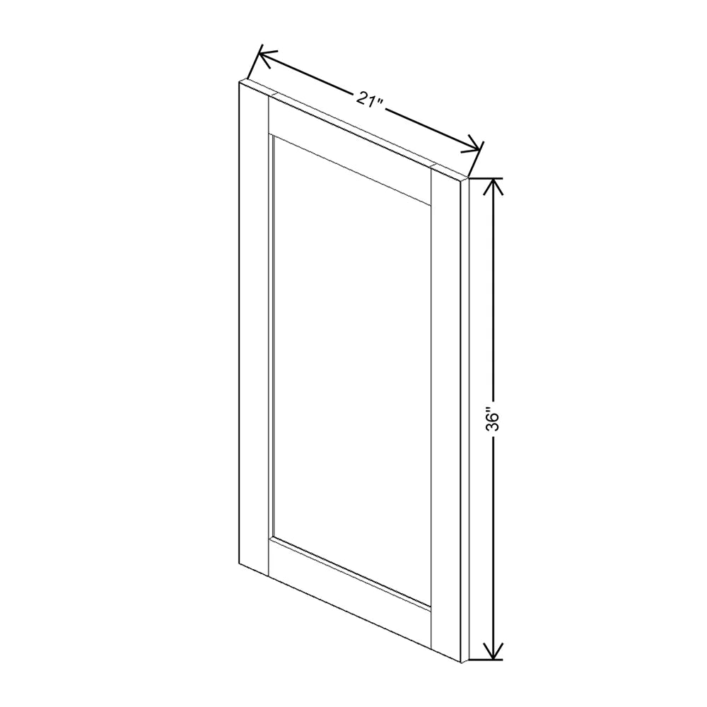 J&K White Shaker S8 Dummy Insert Door Panel 21" W x 36" H