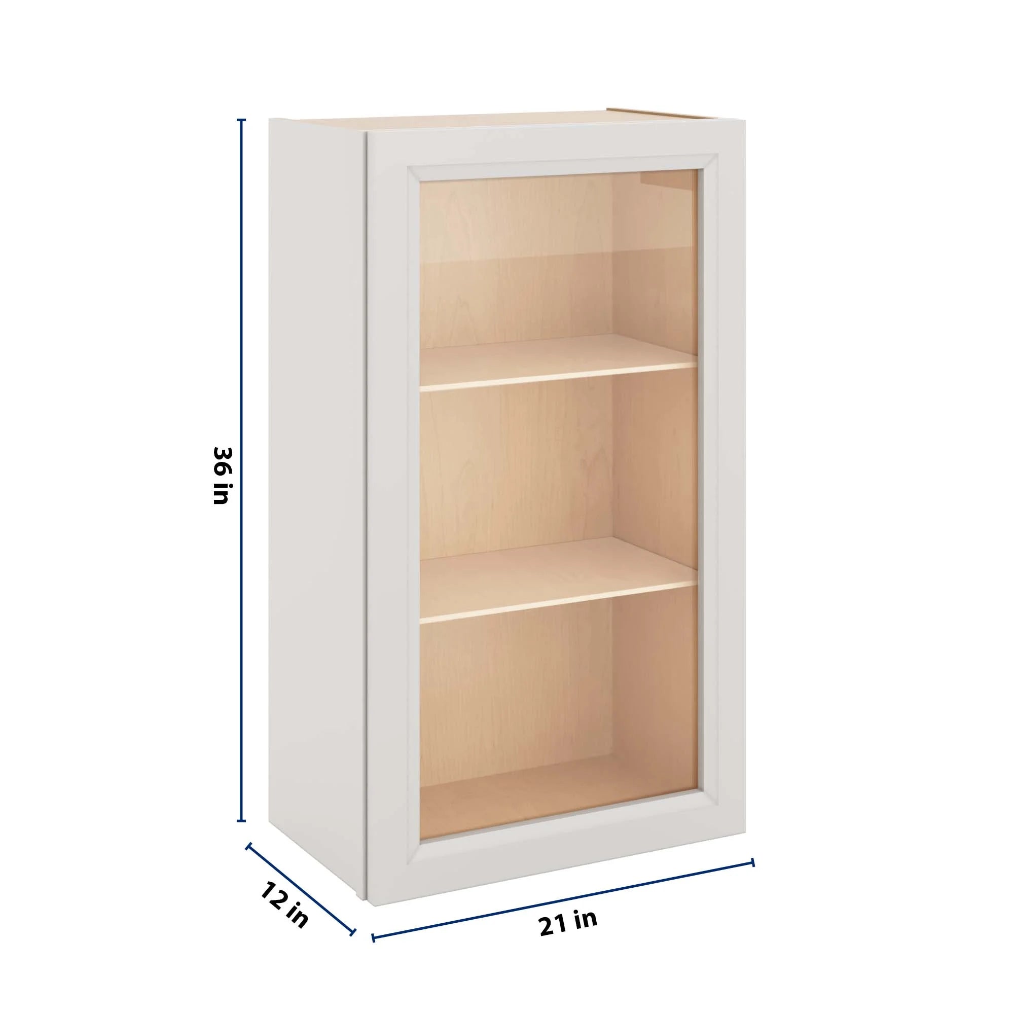 J&K Pure B5 Wall Glass Cabinet - 21" W x 36" H (No Glass Insert)