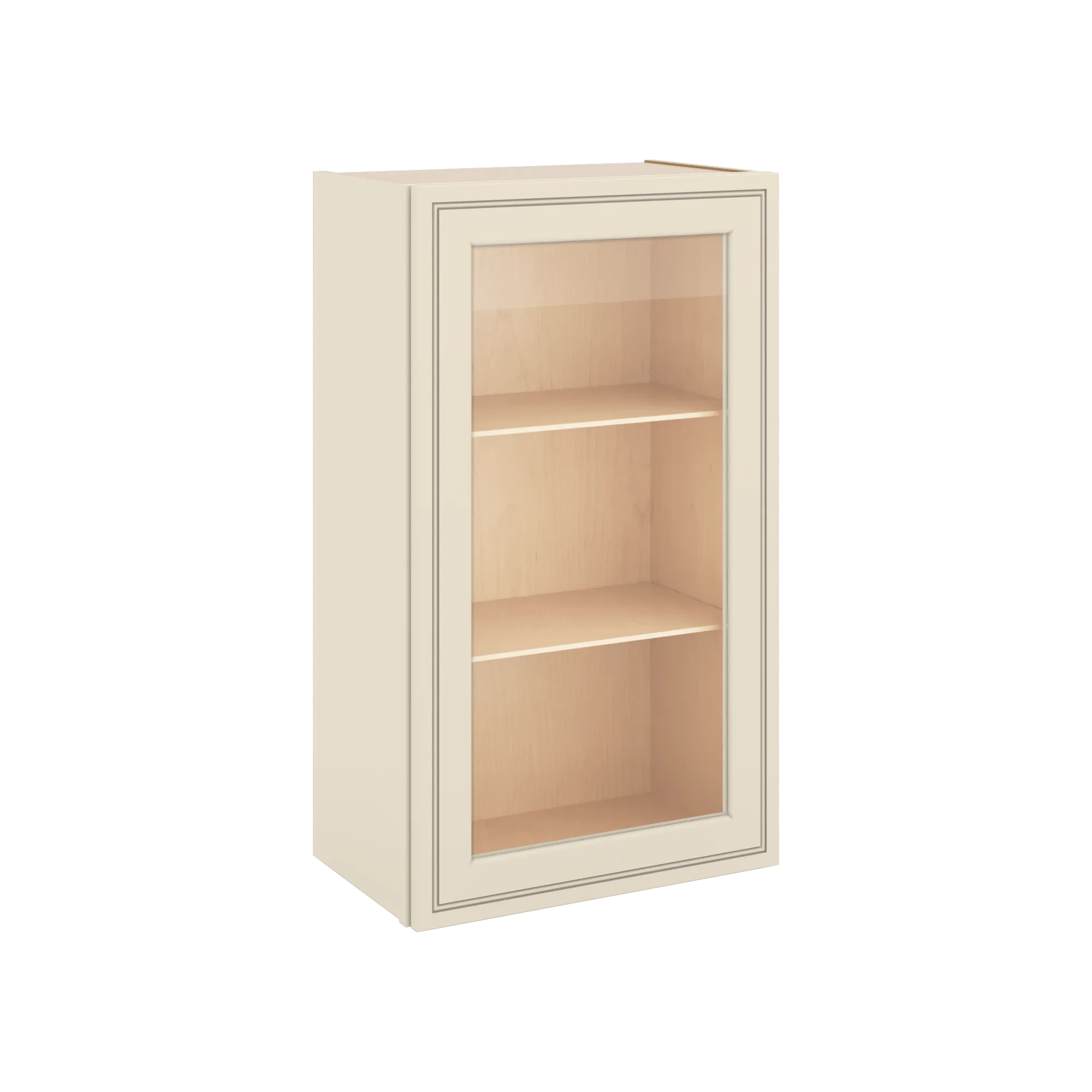 J&K Pearl Glazed H9 Wall Glass Cabinet - 21" W x 36" H (No Glass Insert)