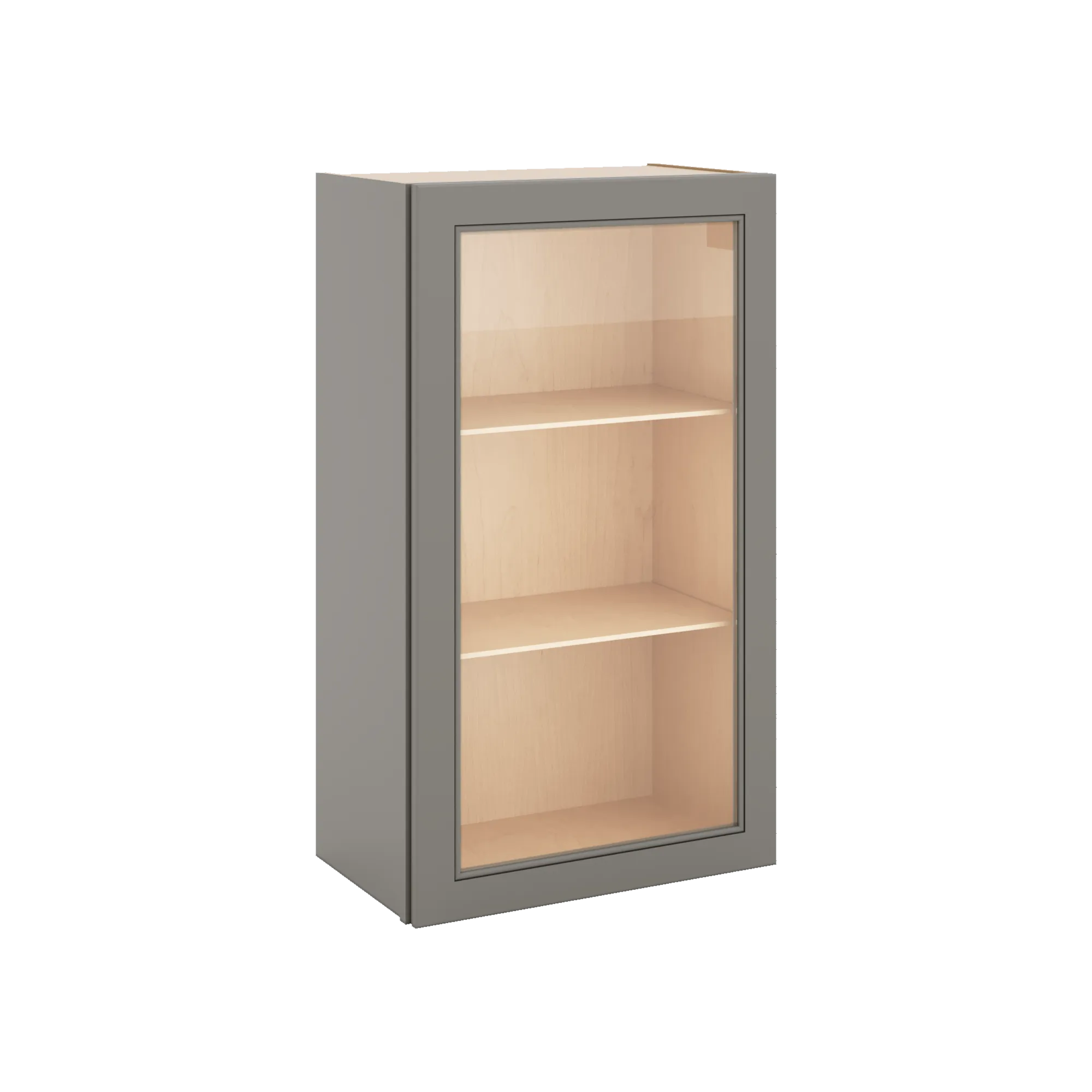 J&K Greige K3 Wall Glass Cabinet - 21" W x 36" H (No Glass Insert)
