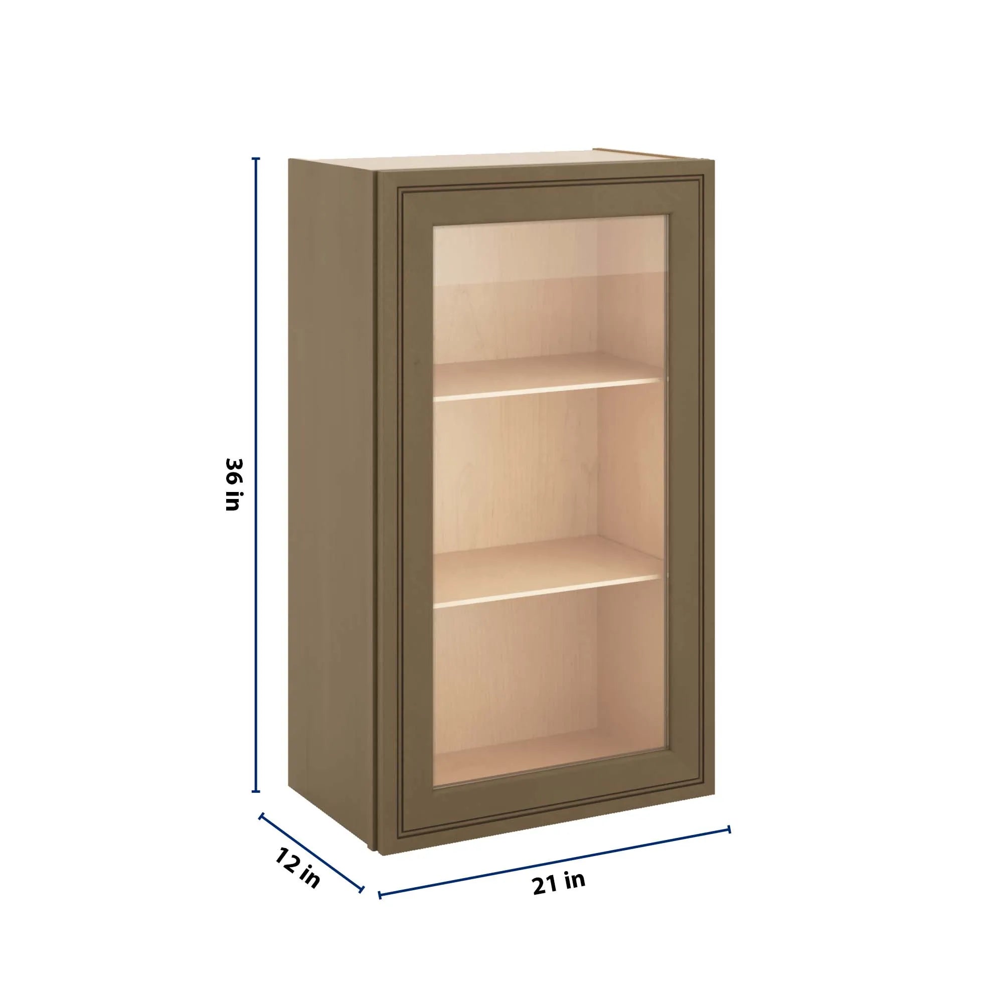 J&K Hazel H8 Wall Glass Cabinet - 21" W x 36" H (No Glass Insert)