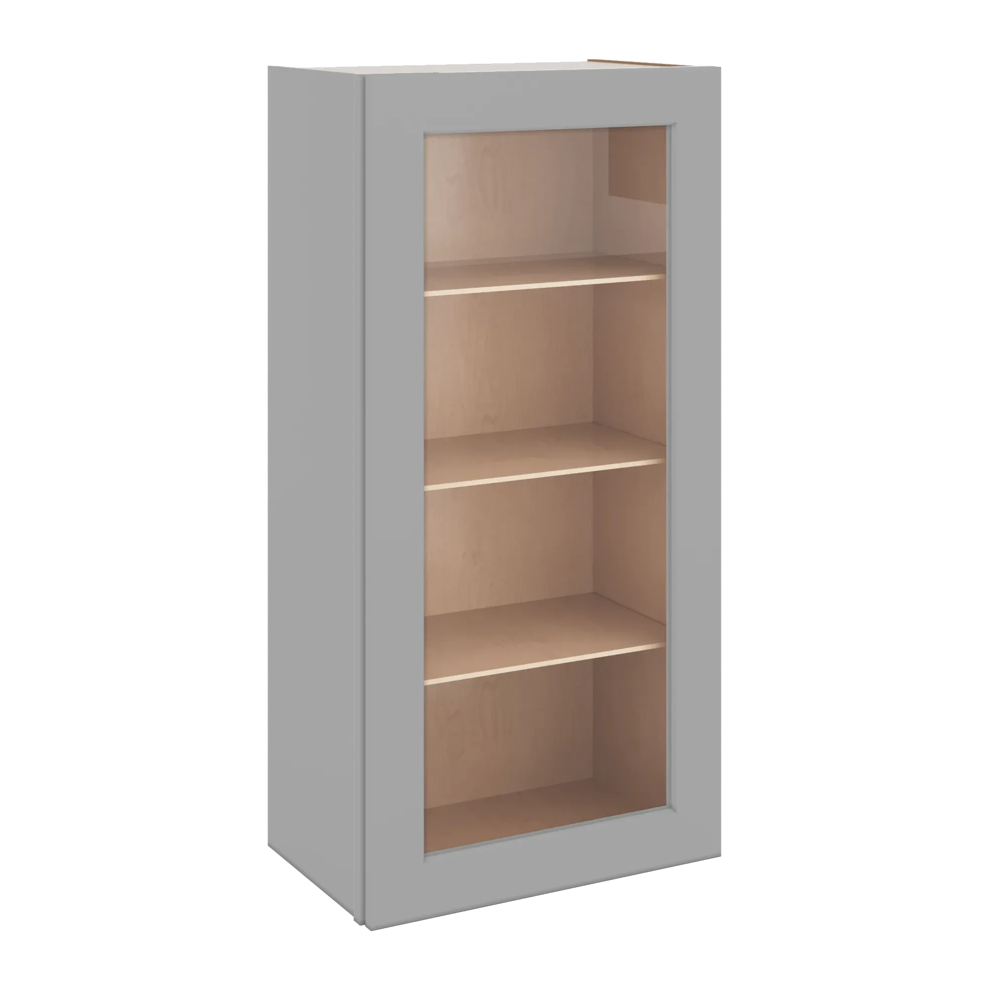 J&K Castle Grey S5 Wall Glass Cabinet - 21" W x 42" H (No Glass Insert)