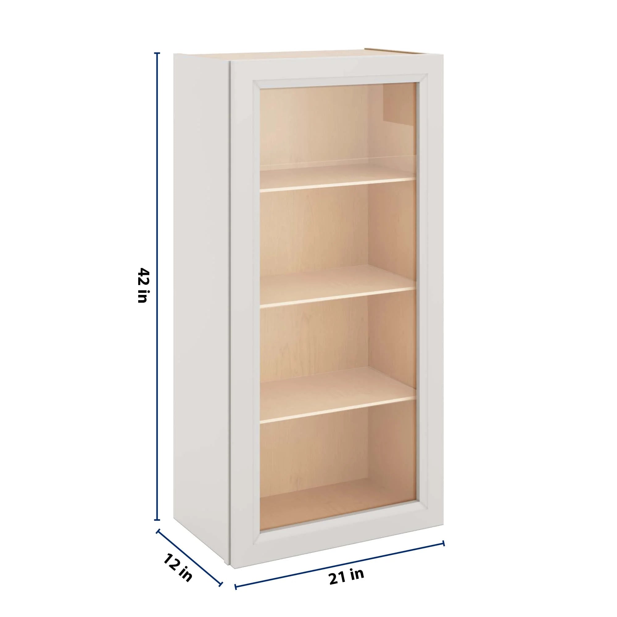 J&K Pure B5 Wall Glass Cabinet - 21" W x 42" H (No Glass Insert)