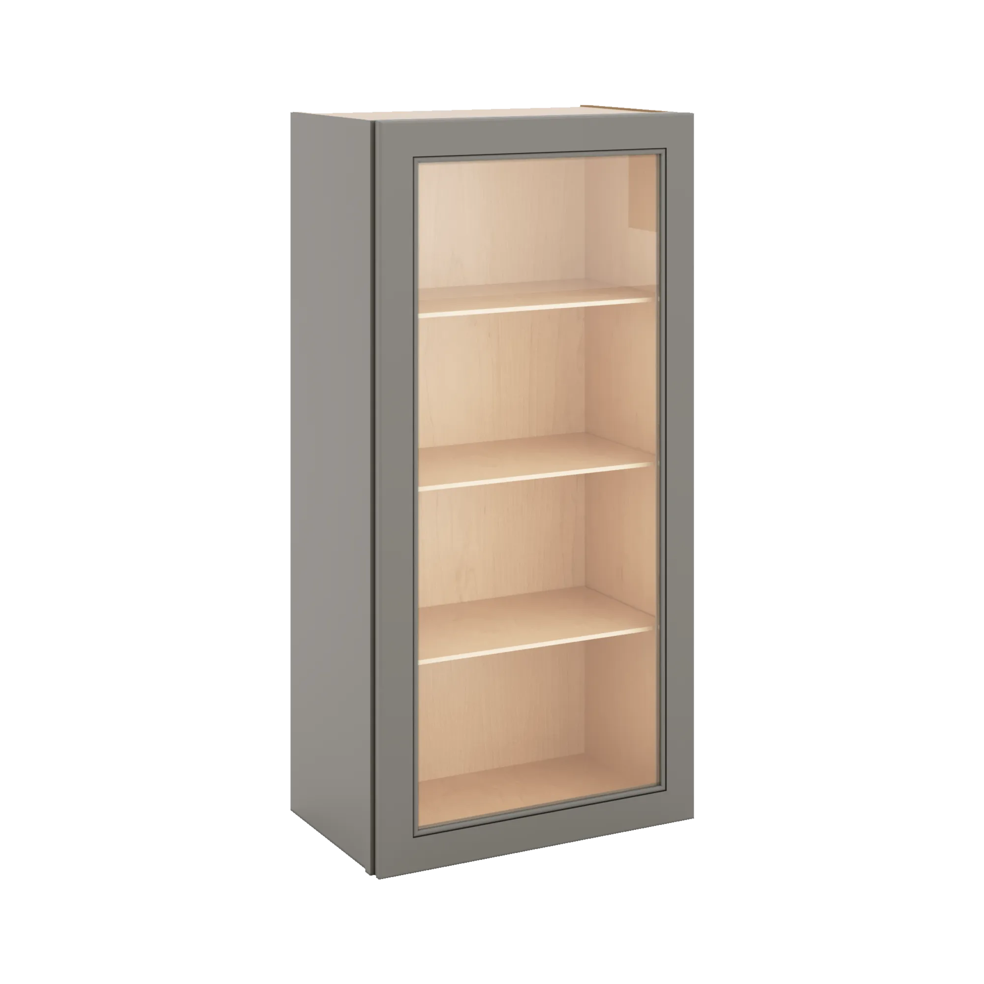 J&K Greige K3 Wall Glass Cabinet - 21" W x 42" H (No Glass Insert)
