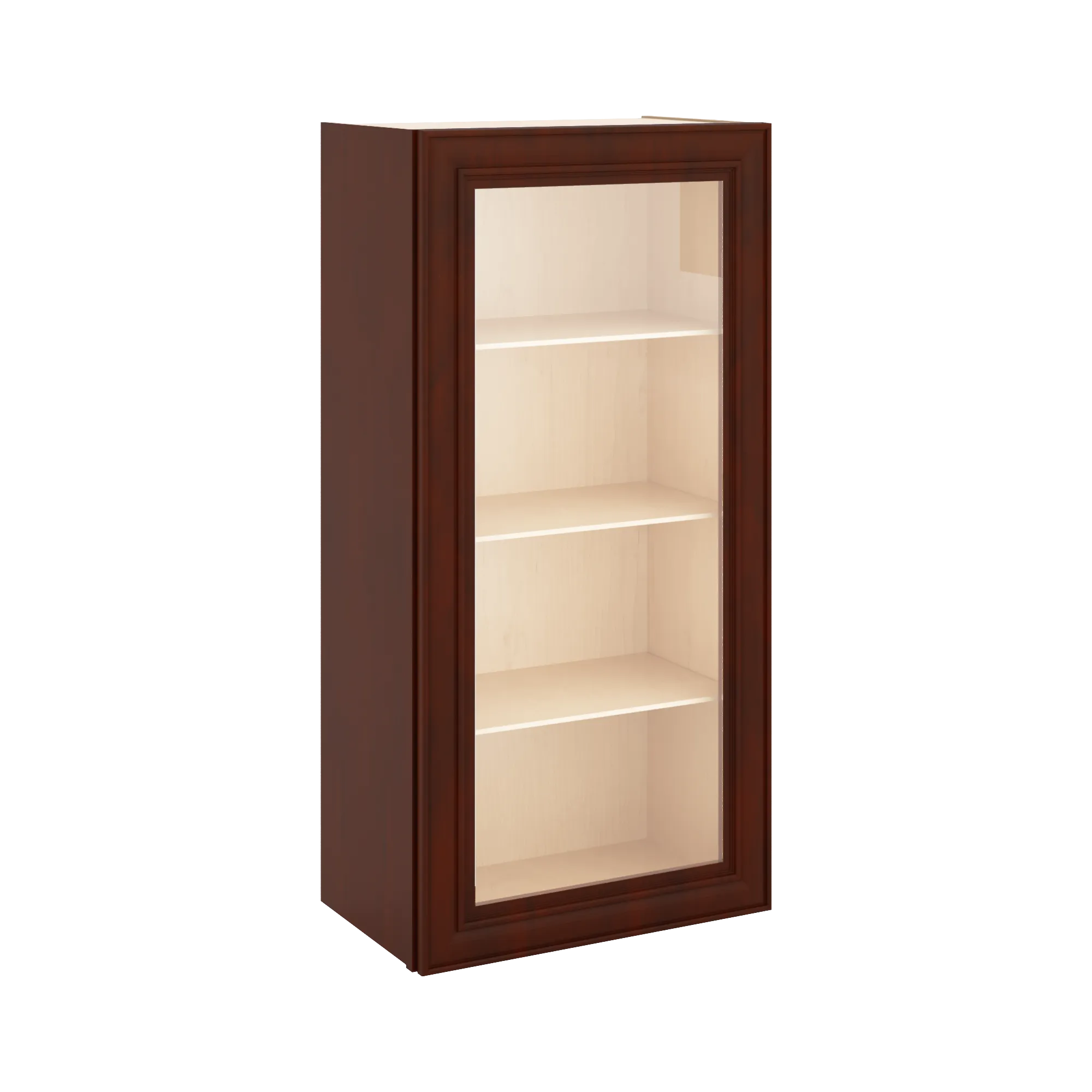 J&K Mahogany J5 Wall Glass Cabinet - 21" W x 42" H (No Glass Insert)