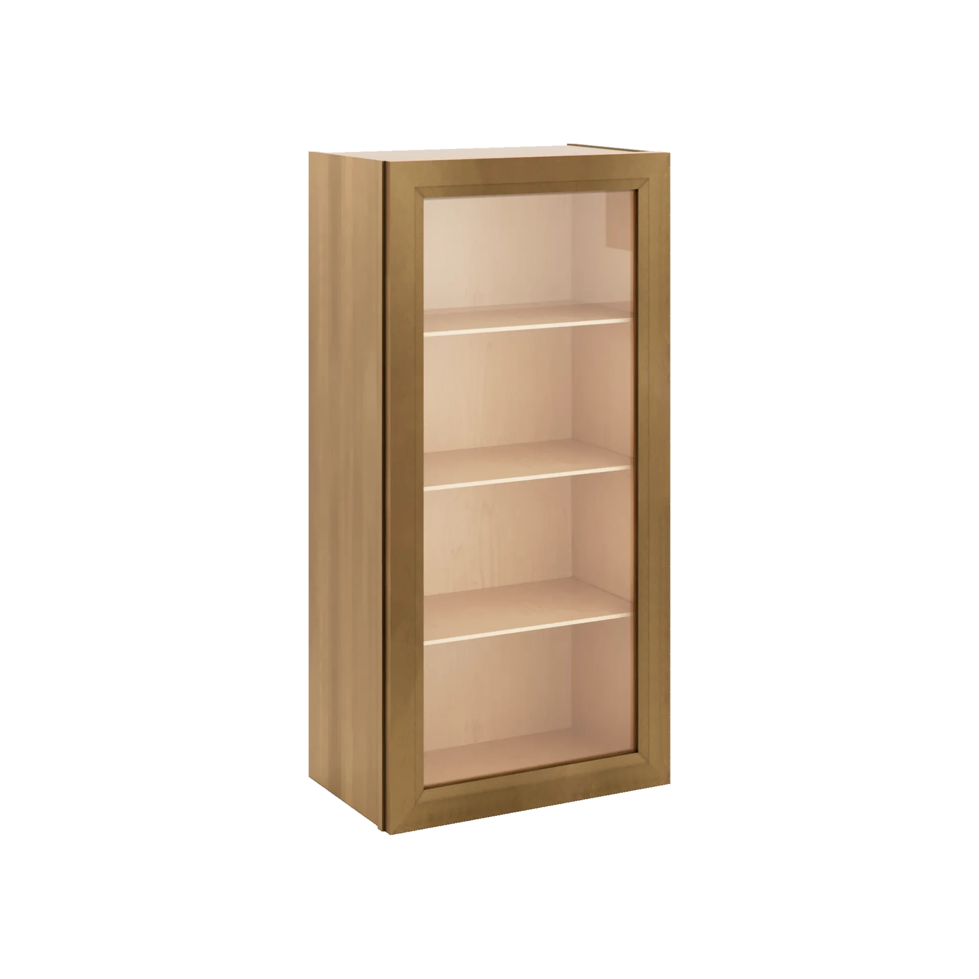 J&K Butterscotch B8 Wall Glass Cabinet - 21" W x 42" H (No Glass Insert)