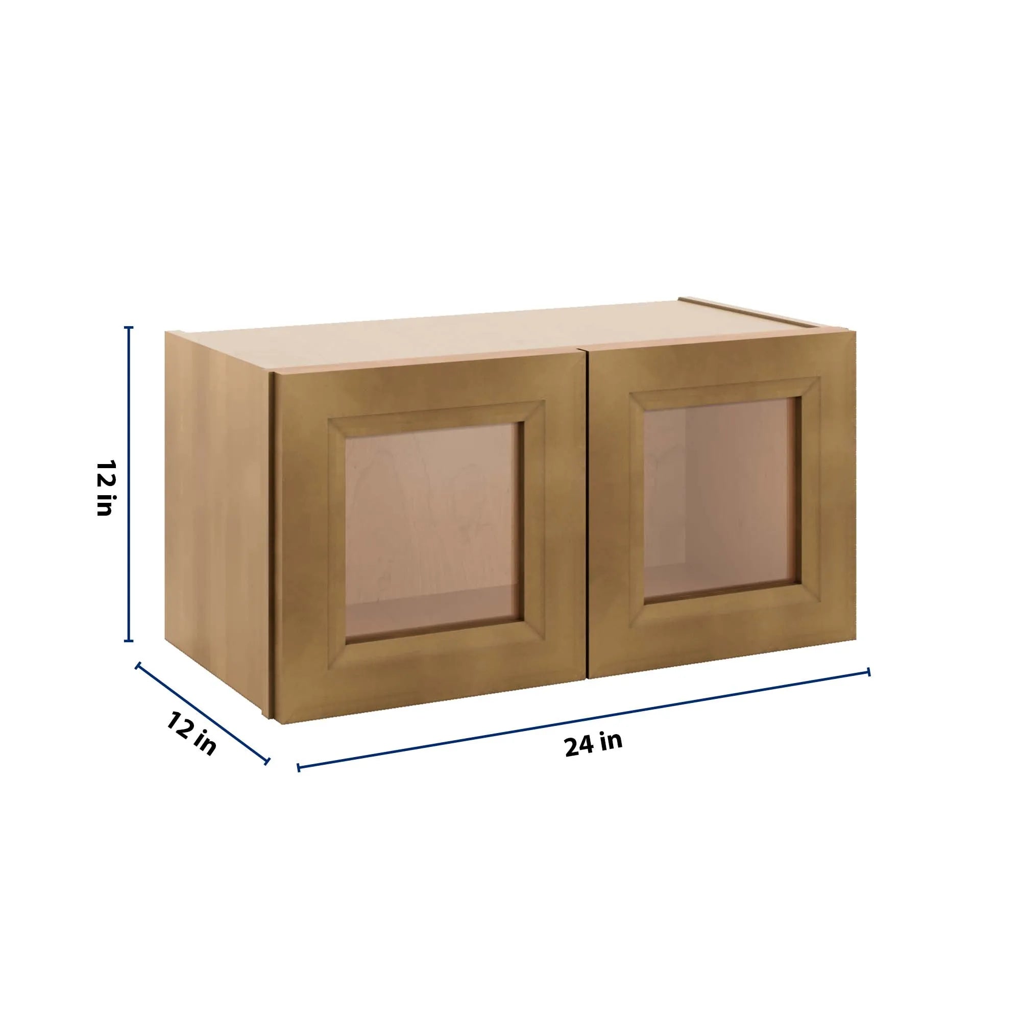 J&K Butterscotch B8 Wall Glass Cabinet - 24" W x 12" H (No Glass Insert)
