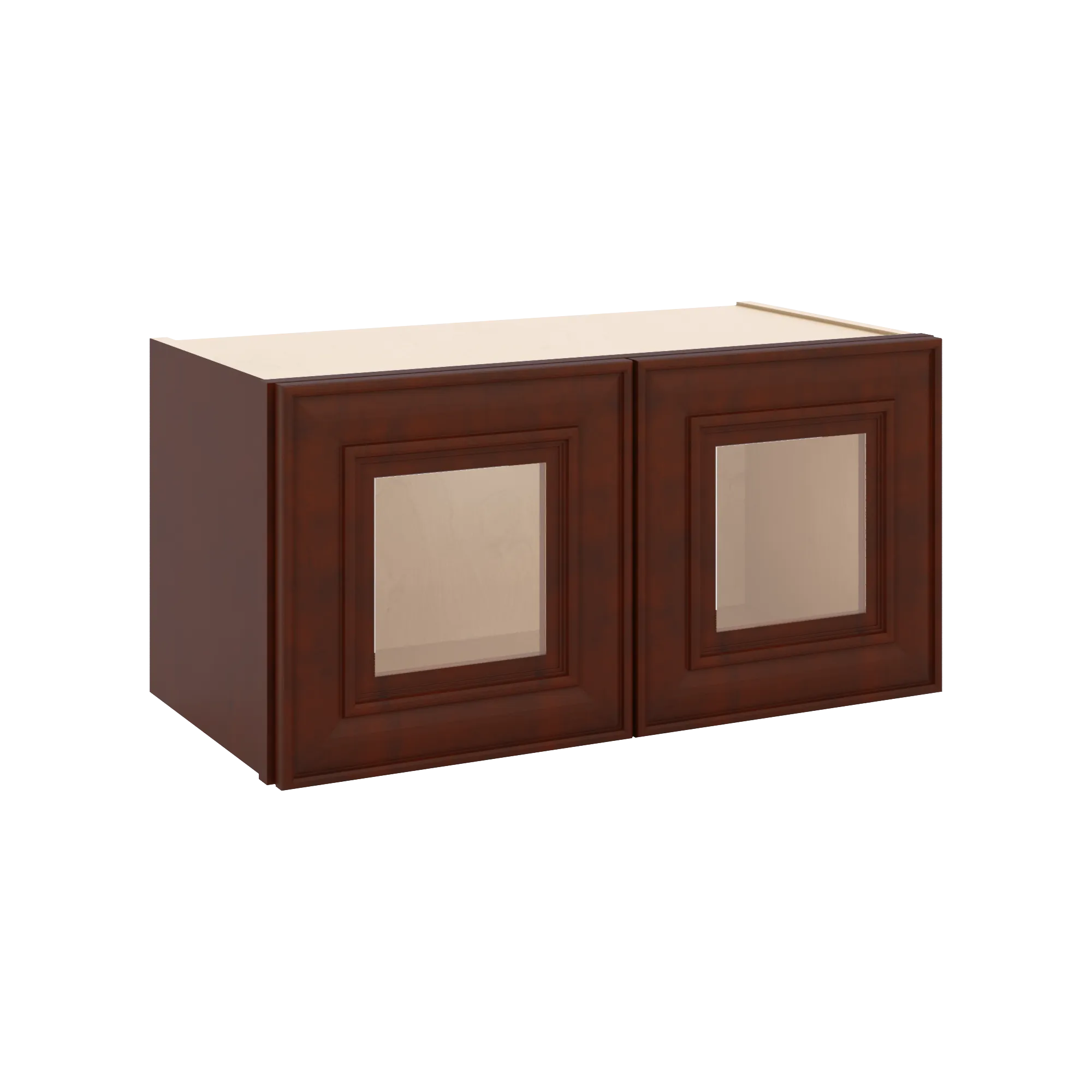 J&K Mahogany J5 Wall Glass Cabinet - 24" W x 12" H (No Glass Insert)