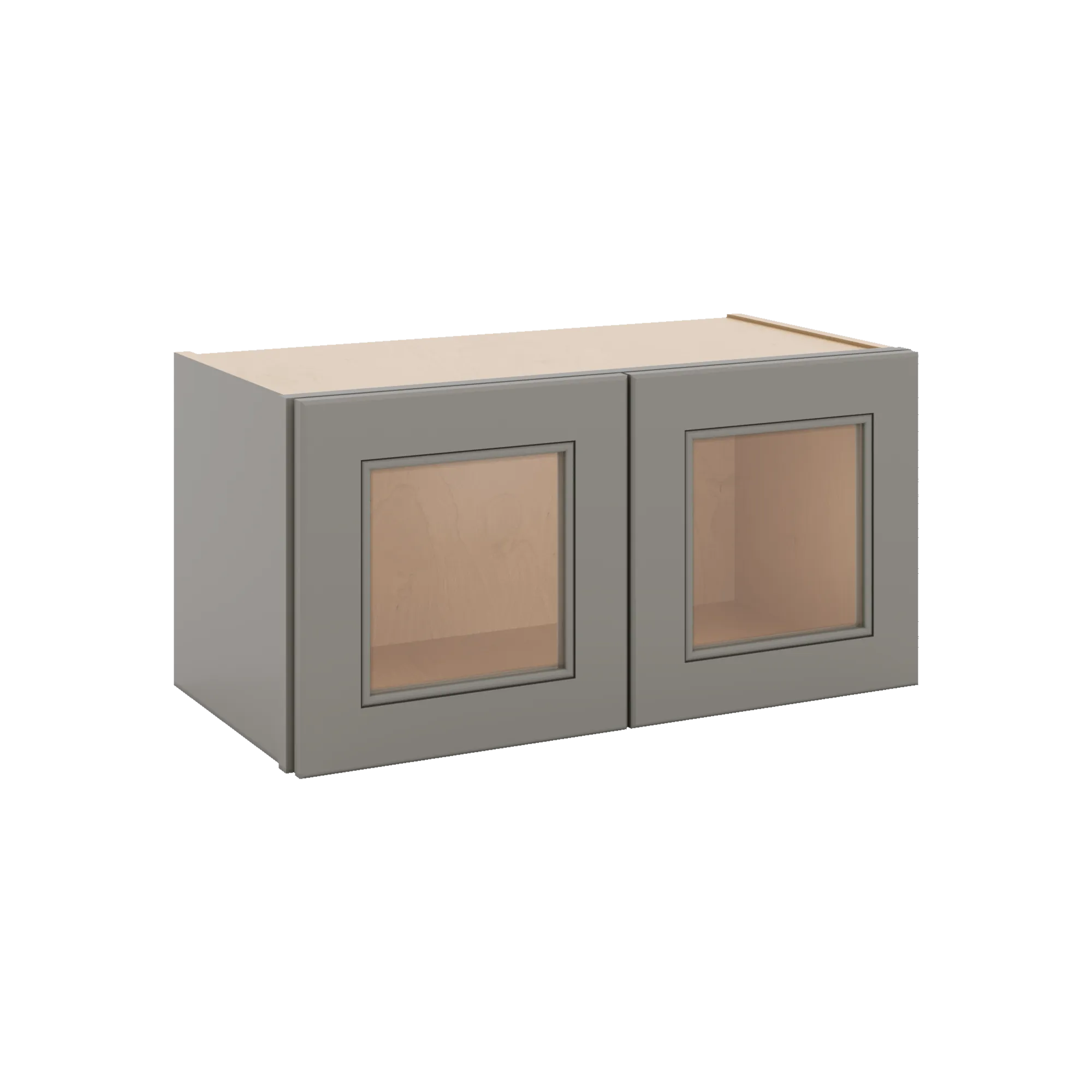 J&K Greige K3 Wall Glass Cabinet - 24" W x 12" H (No Glass Insert)