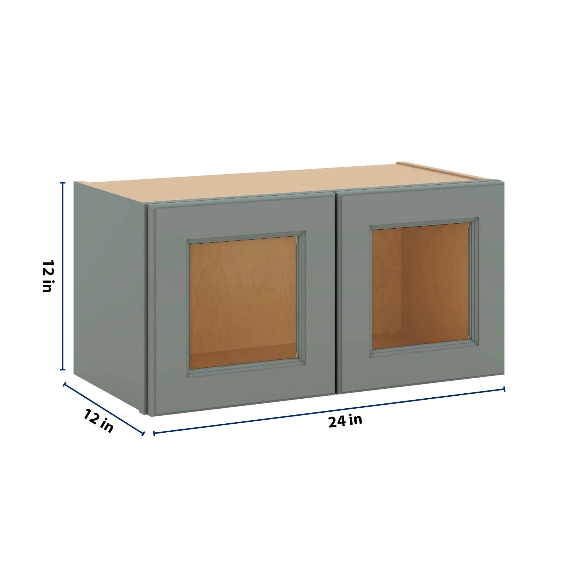 J&K Sage E3 Wall Glass Cabinet - 24" W x 12" H (No Glass Insert)