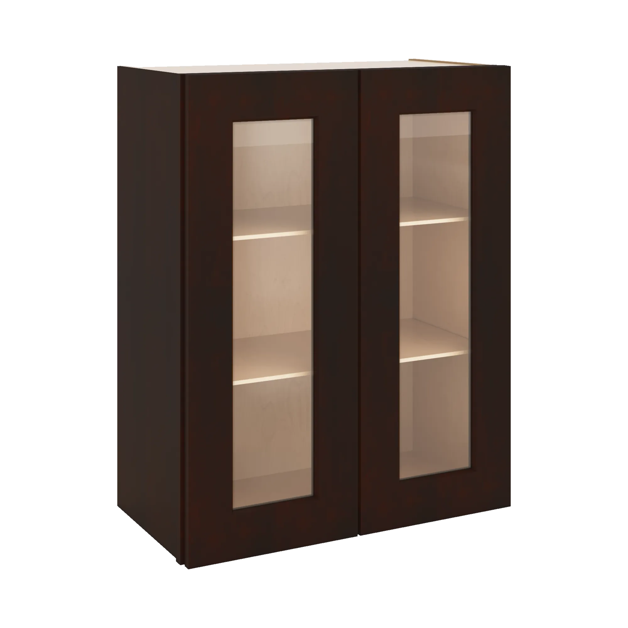 J&K Java Coffee S1 Wall Glass Cabinet - 24" W x 30" H (No Glass Insert)
