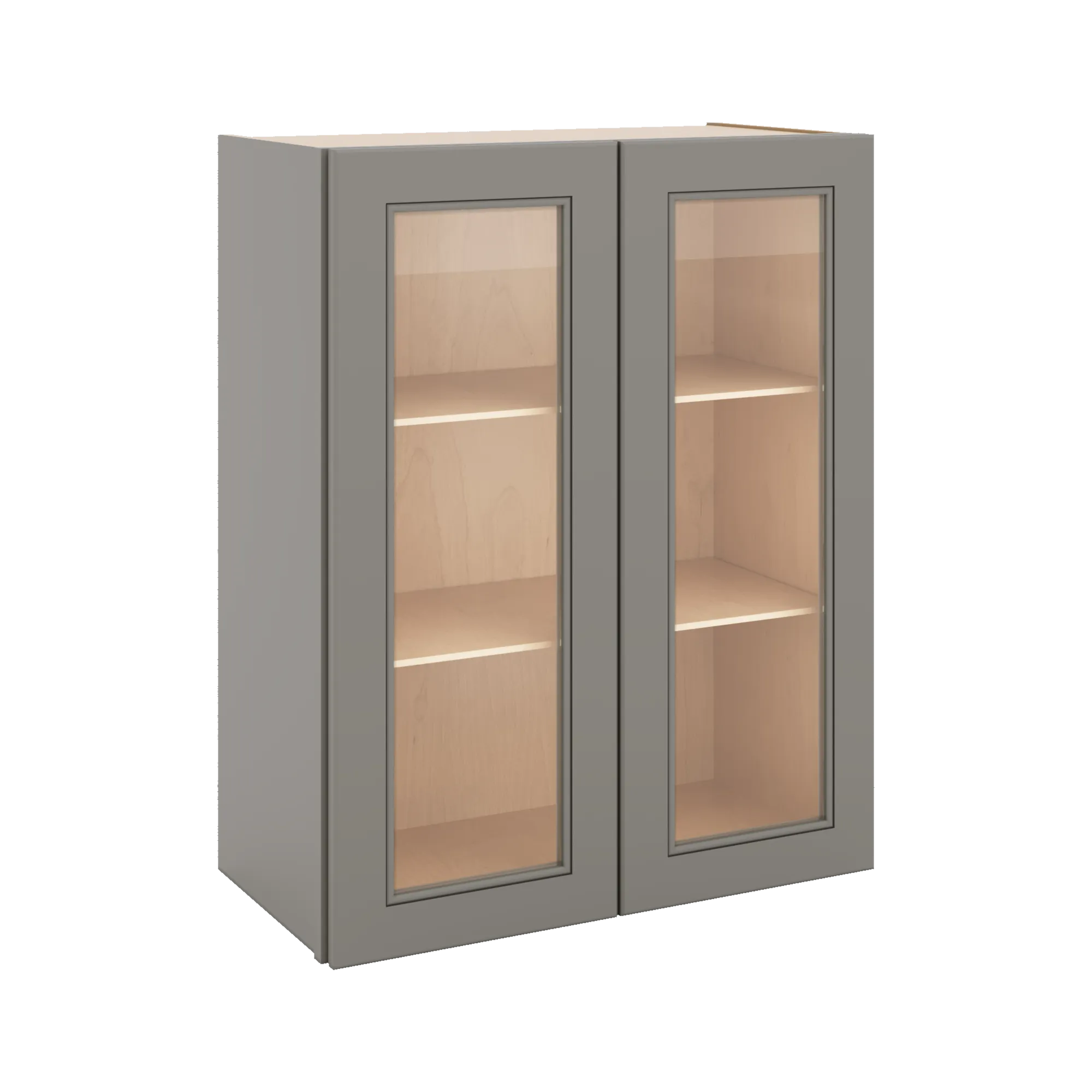 J&K Greige K3 Wall Glass Cabinet - 24" W x 30" H (No Glass Insert)