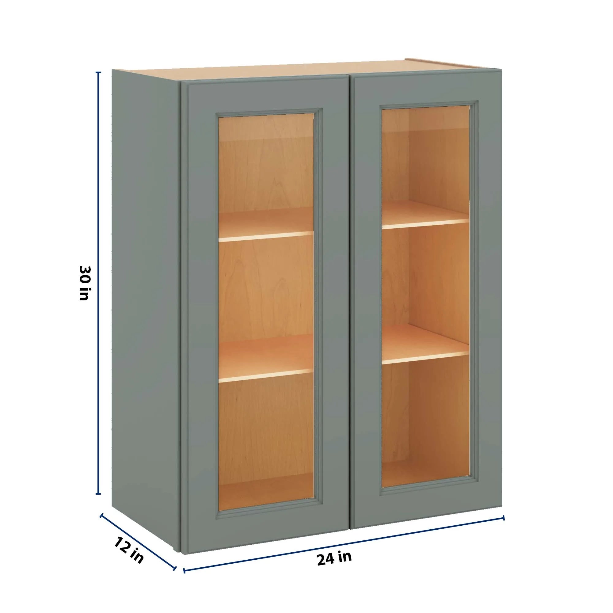 J&K Sage E3 Wall Glass Cabinet - 24" W x 30" H (No Glass Insert)