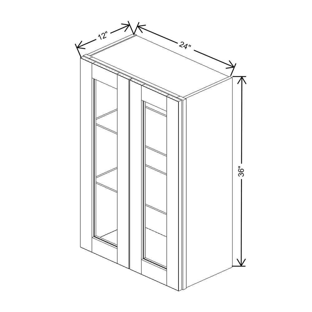 J&K Pure B5 Wall Glass Cabinet - 24" W x 36" H (No Glass Insert)