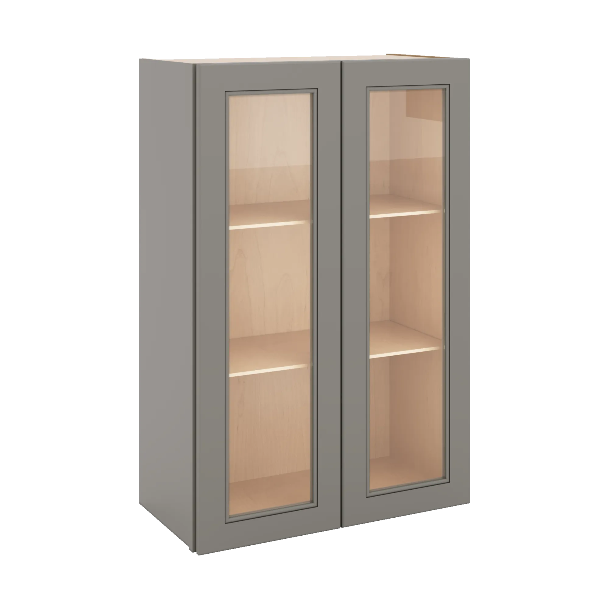 J&K Greige K3 Wall Glass Cabinet - 24" W x 36" H (No Glass Insert)
